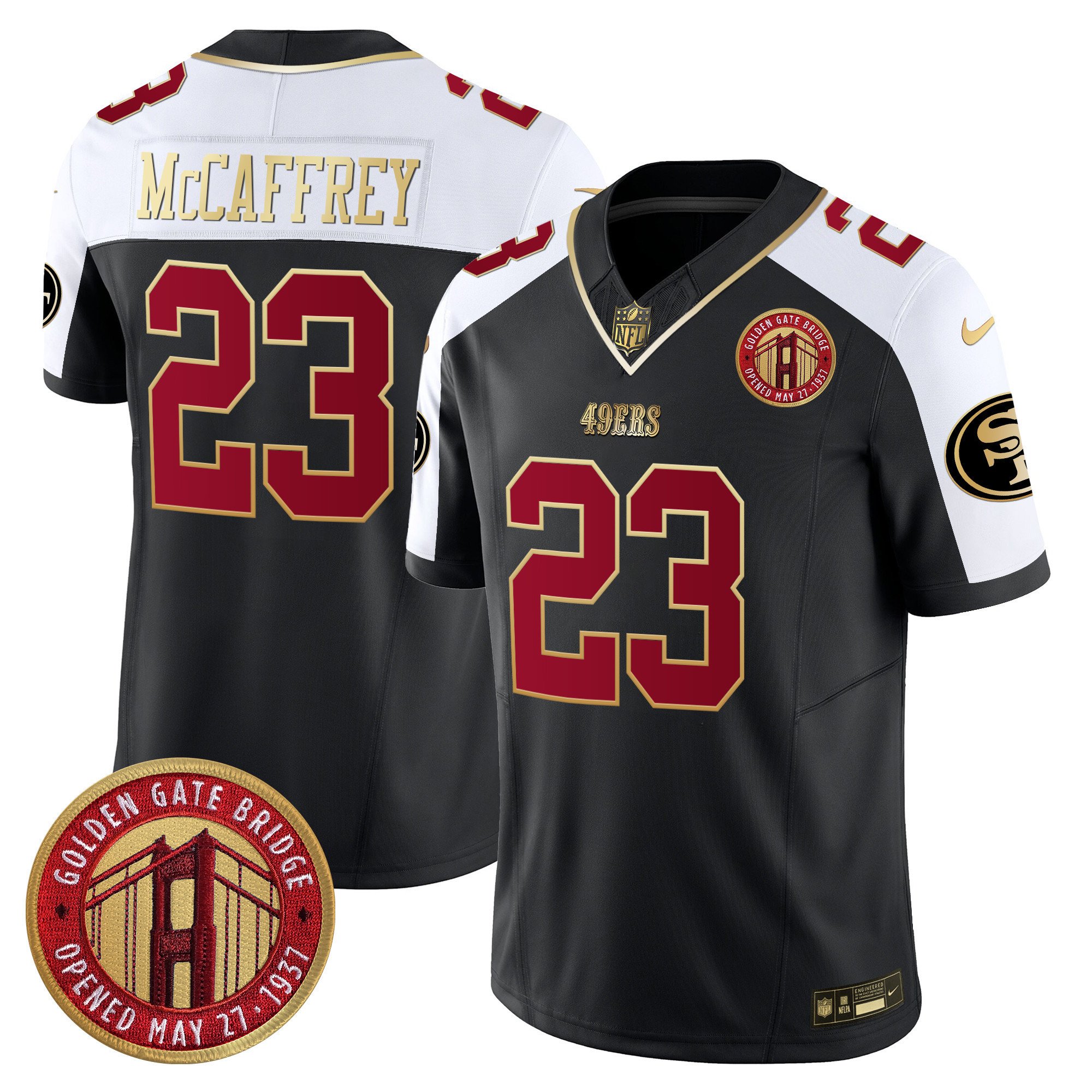 Youth’s San Francisco 49ers Golden Gate Bridge Patch Vapor Limited Jersey – All Stitched