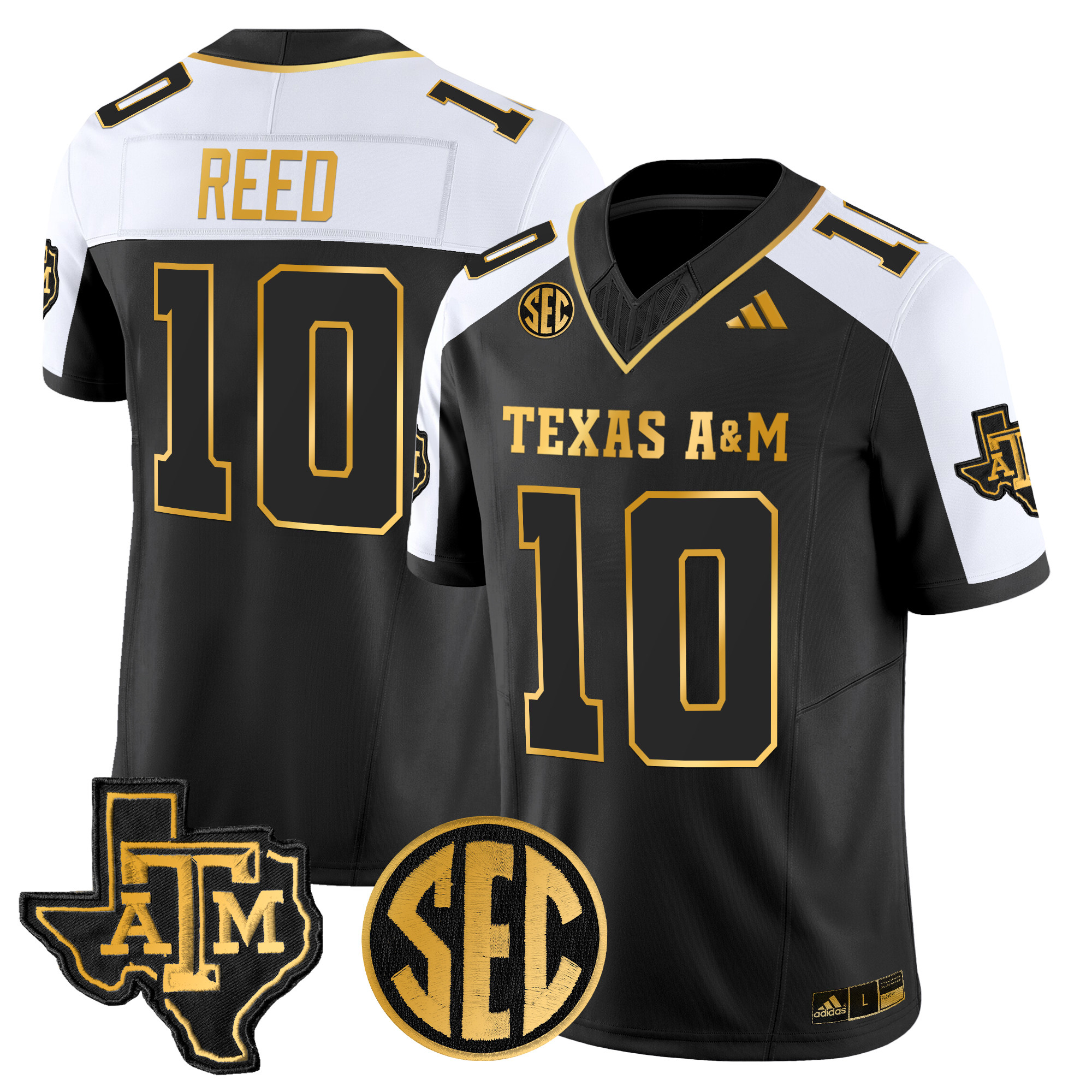 Men’s Texas A&M Aggies 2024 Gold Vapor Limited Jersey – All Stitched