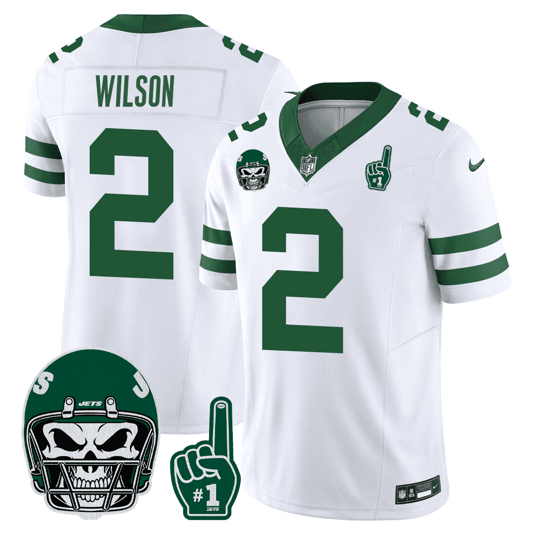 Men’s New York Jets 1980s Throwback Limited Jersey – Number 1 Patch – All Stitched