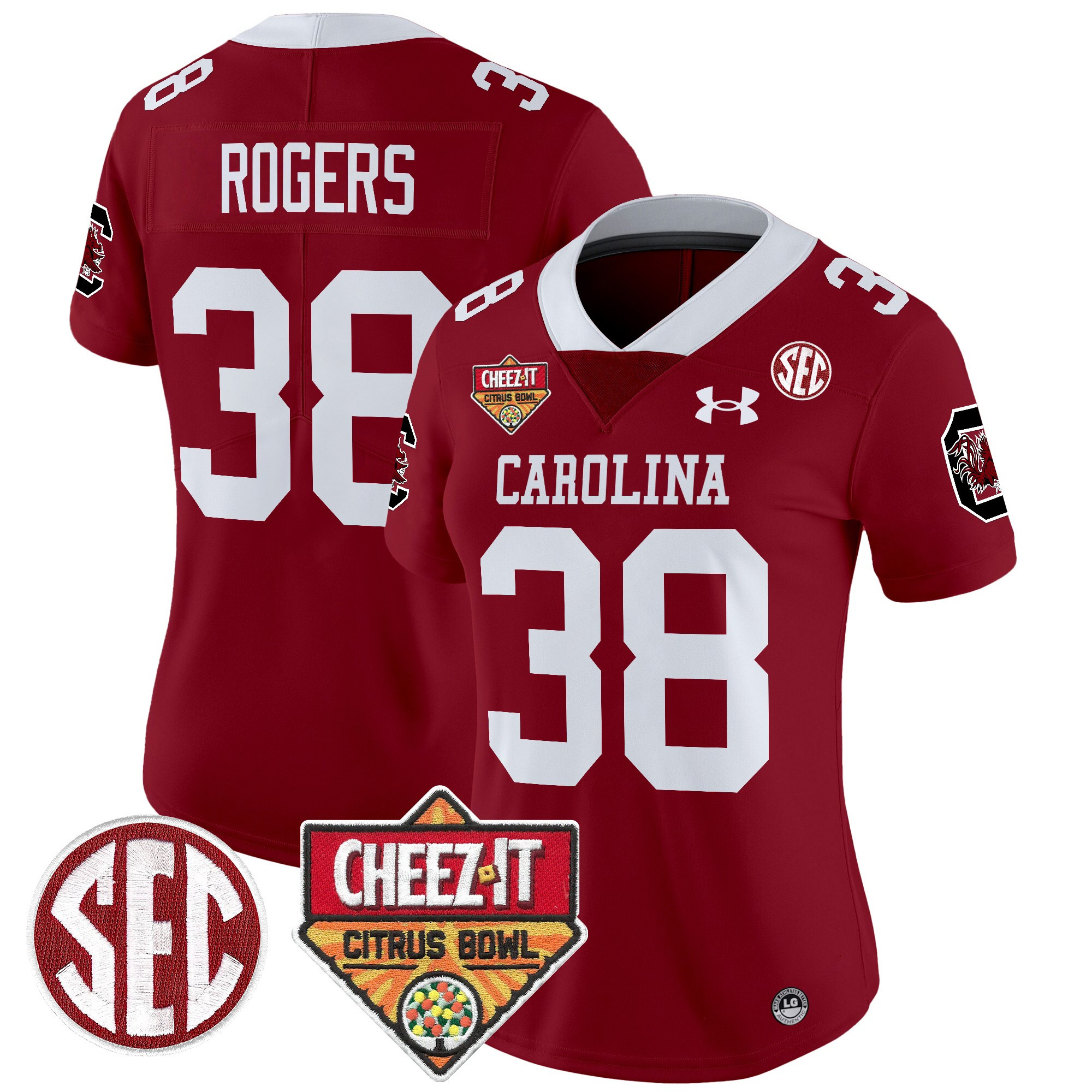 Women’s South Carolina Gamecocks 1980 Throwback Cheez-It Citrus Bowl Patch Vapor Limited Jersey – All Stitched