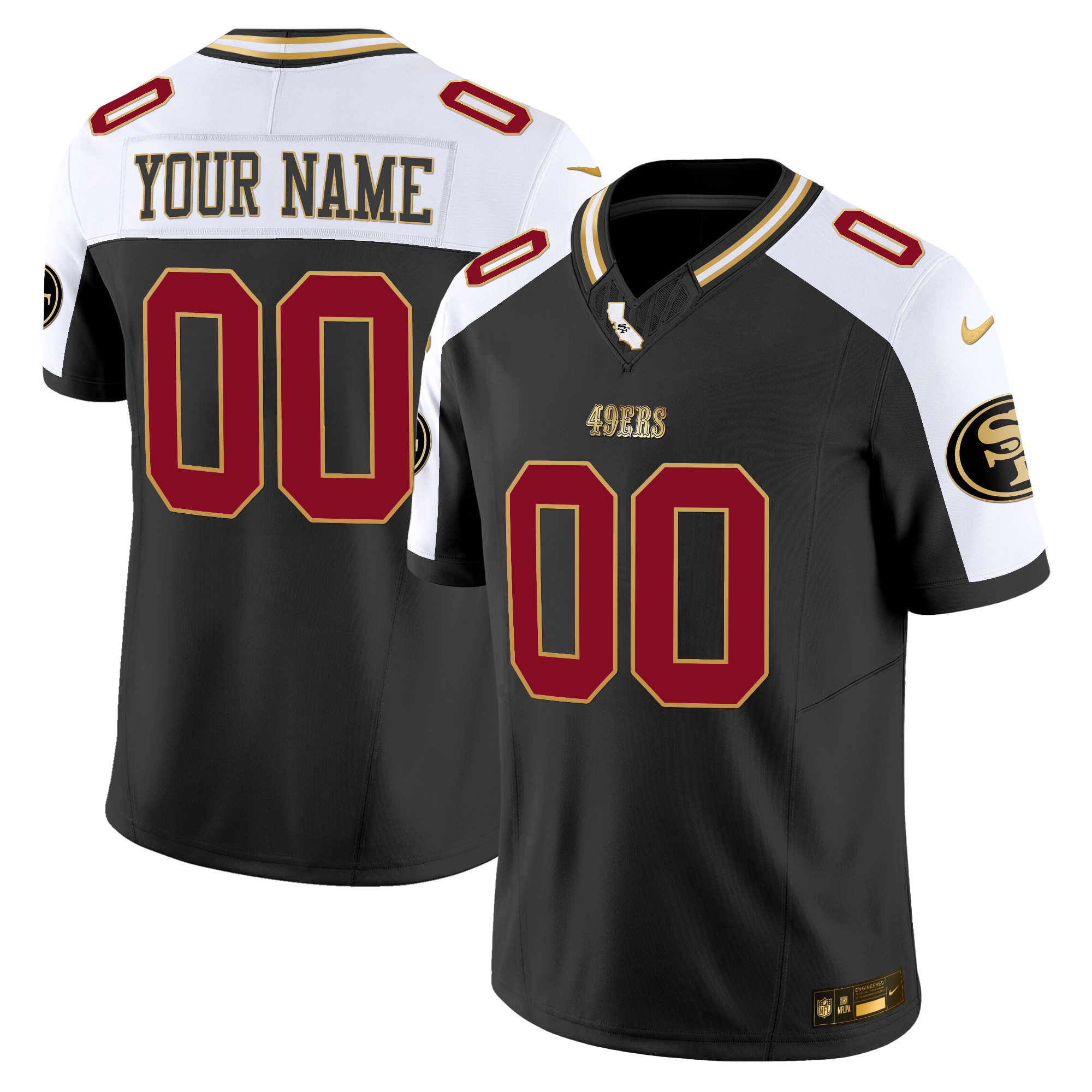 San Francisco 49ers 2024 Gold Vapor Custom Jersey – All Stitched