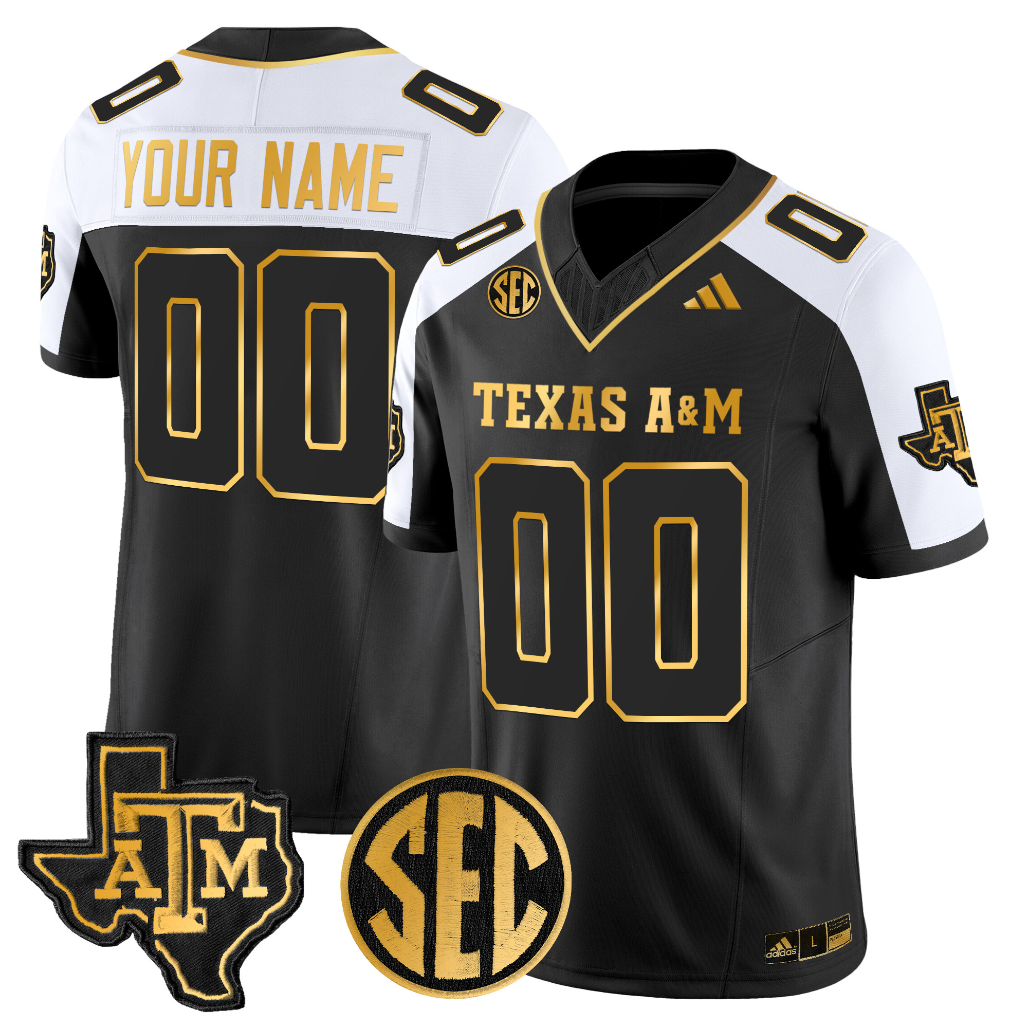 Texas A&M Aggies 2024 Gold Vapor Limited Custom Jersey – All Stitched