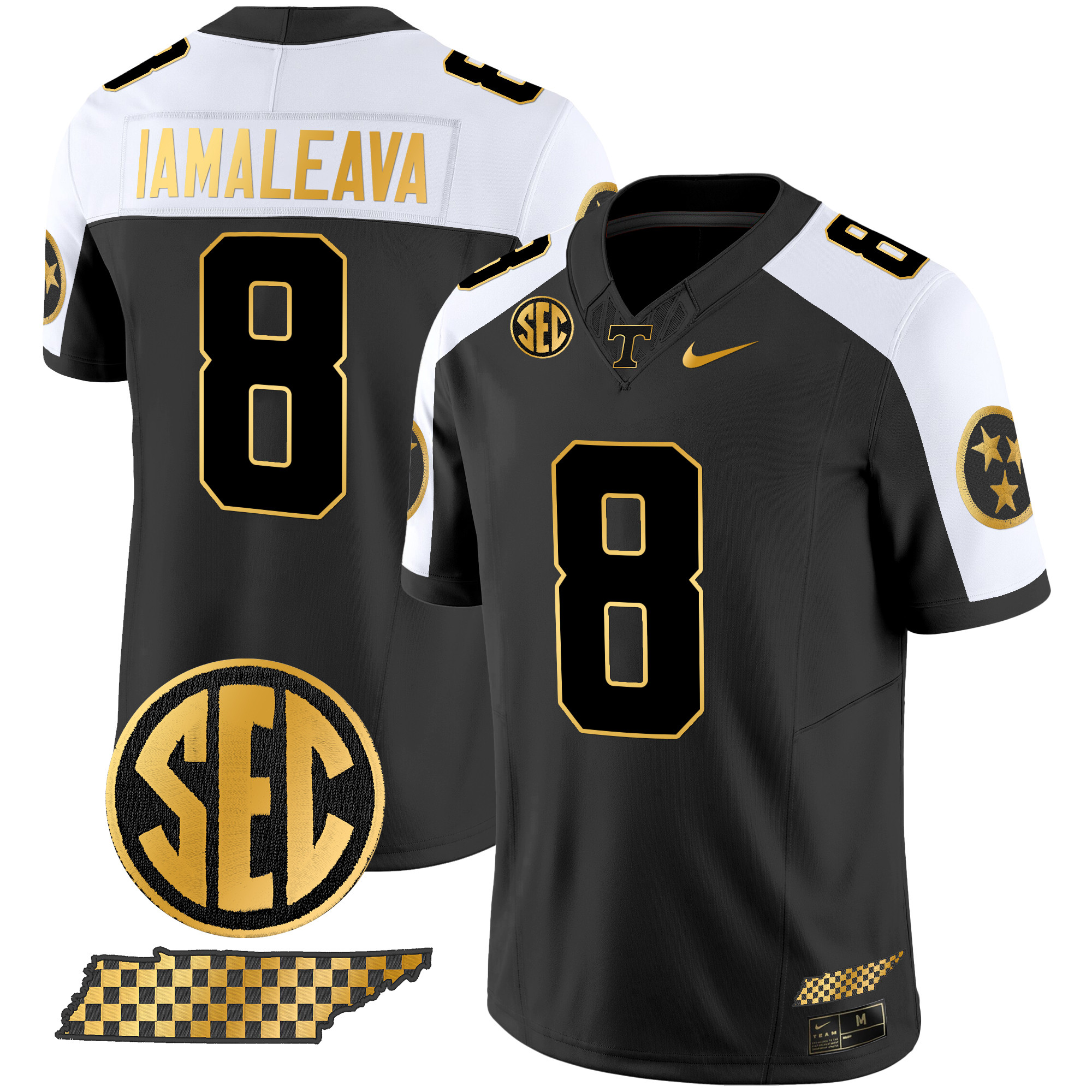 Men’s Tennessee Volunteers 2024 Gold Vapor Limited Jersey V2 – All Stitched