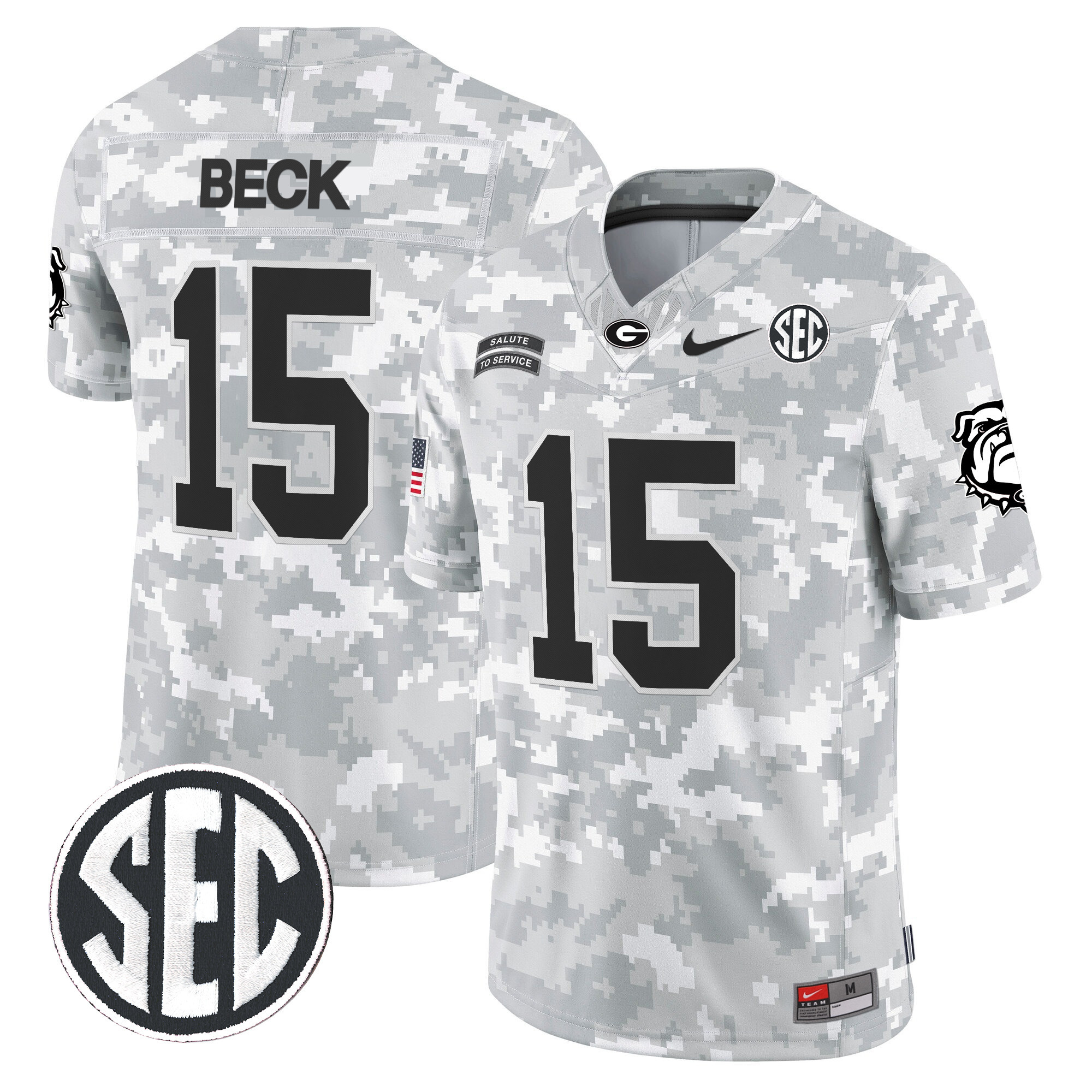 Georgia Bulldogs 2024 Salute to Service Vapor Limited Jersey – Arctic Camo – All Stitched