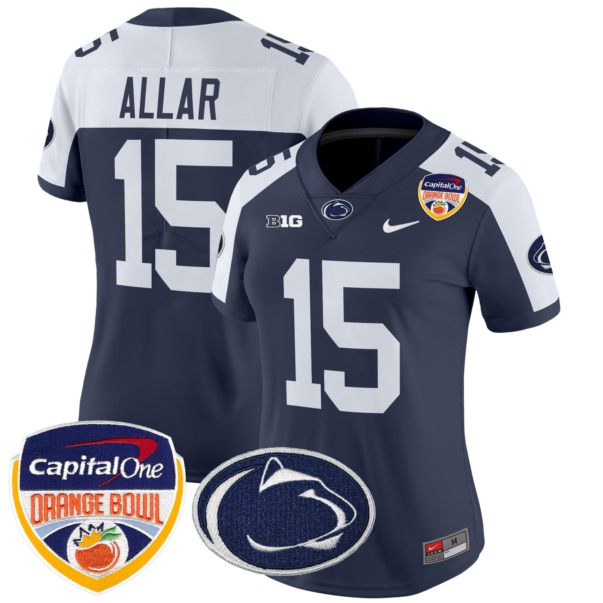 Women’s Penn State Nittany Lions Orange Bowl Patch Vapor Limited Jersey – All Stitched