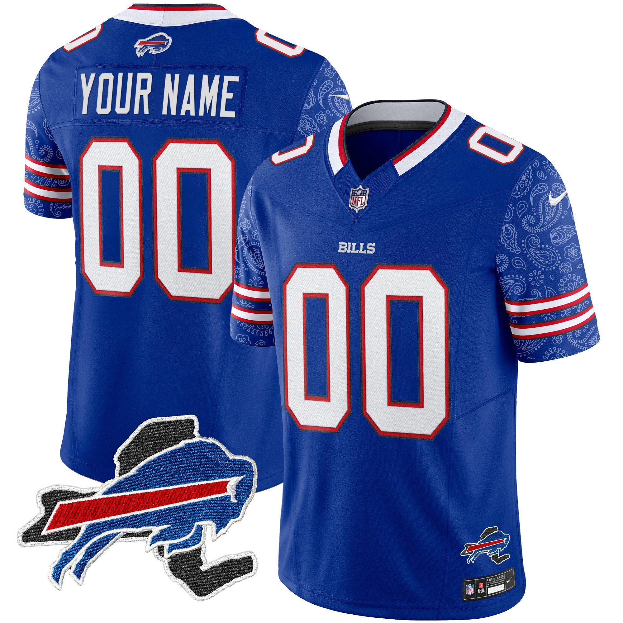Buffalo Bills New York Patch Vapor Limited Custom Jersey V2 – All Stitched