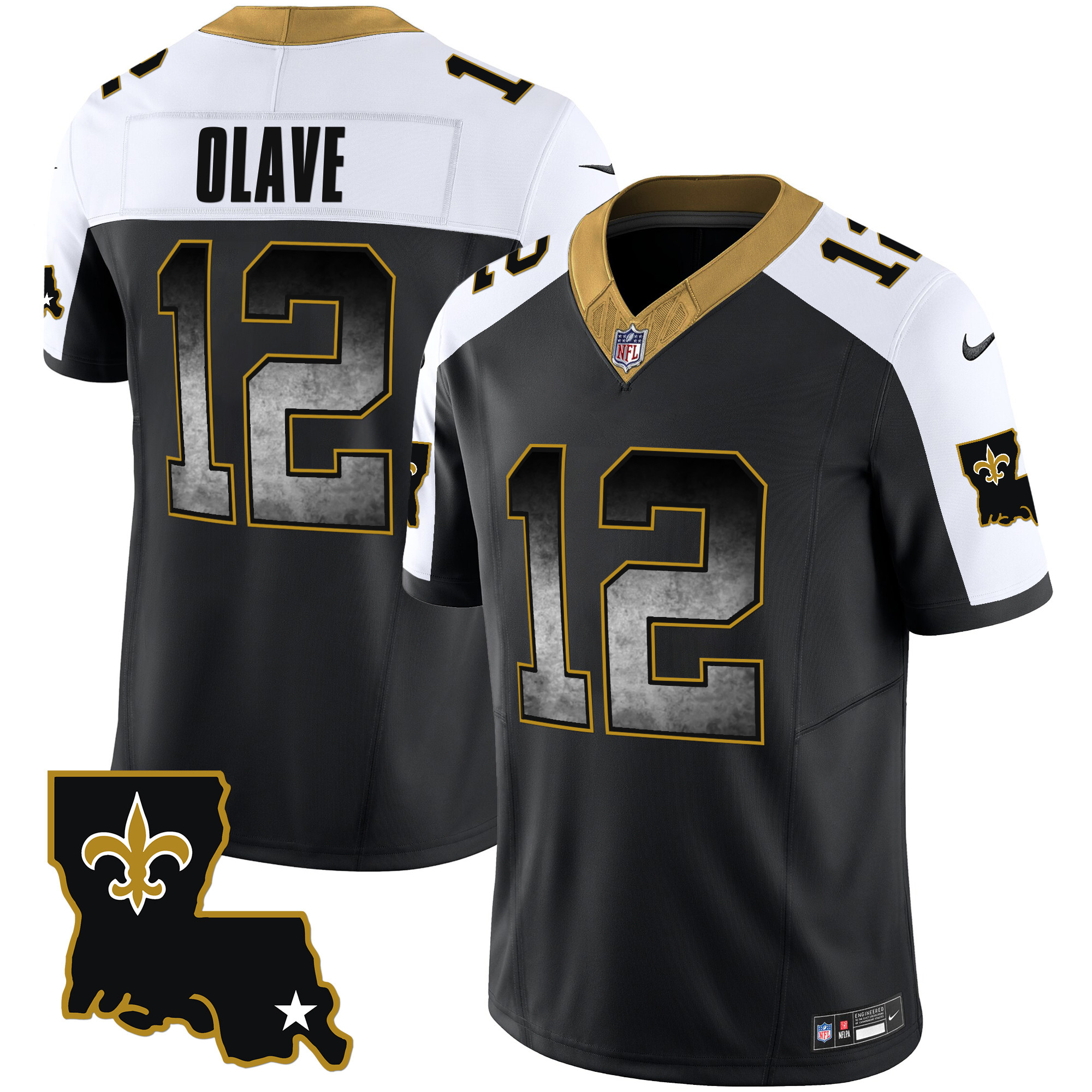 Men’s New Orleans Saints 1987 Legacy Arch Smoke Jersey – All Stitched