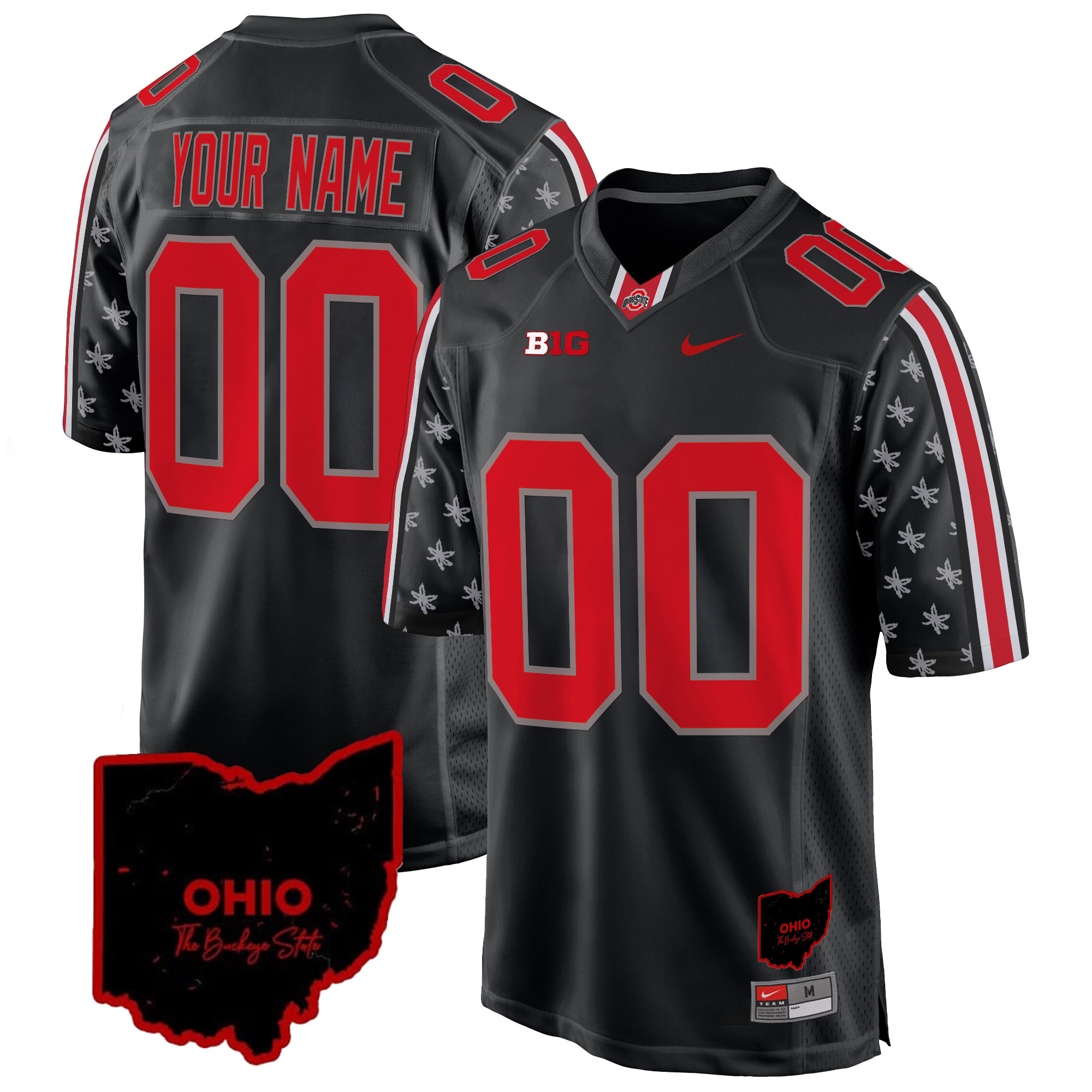 Ohio State Buckeyes 2024 Home Patch Game Custom Jersey – All Stitched
