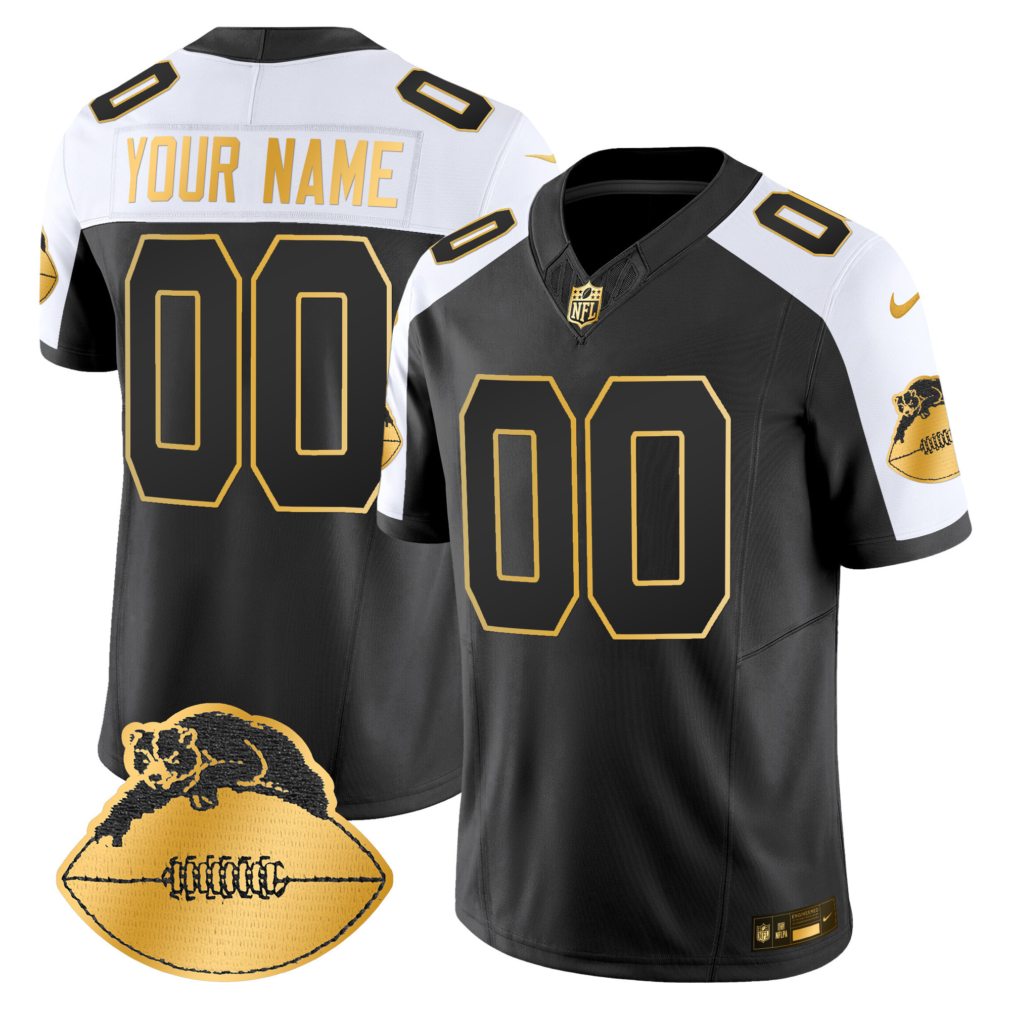 Chicago Bears Throwback Gold Vapor Limited Custom Jersey – All Stitched