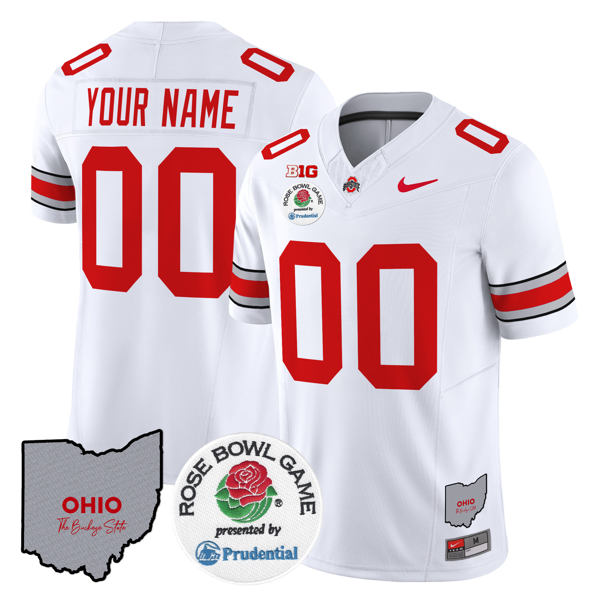 Ohio State Buckeyes Rose Bowl Vapor Limited Custom Jersey V2 – All Stitched
