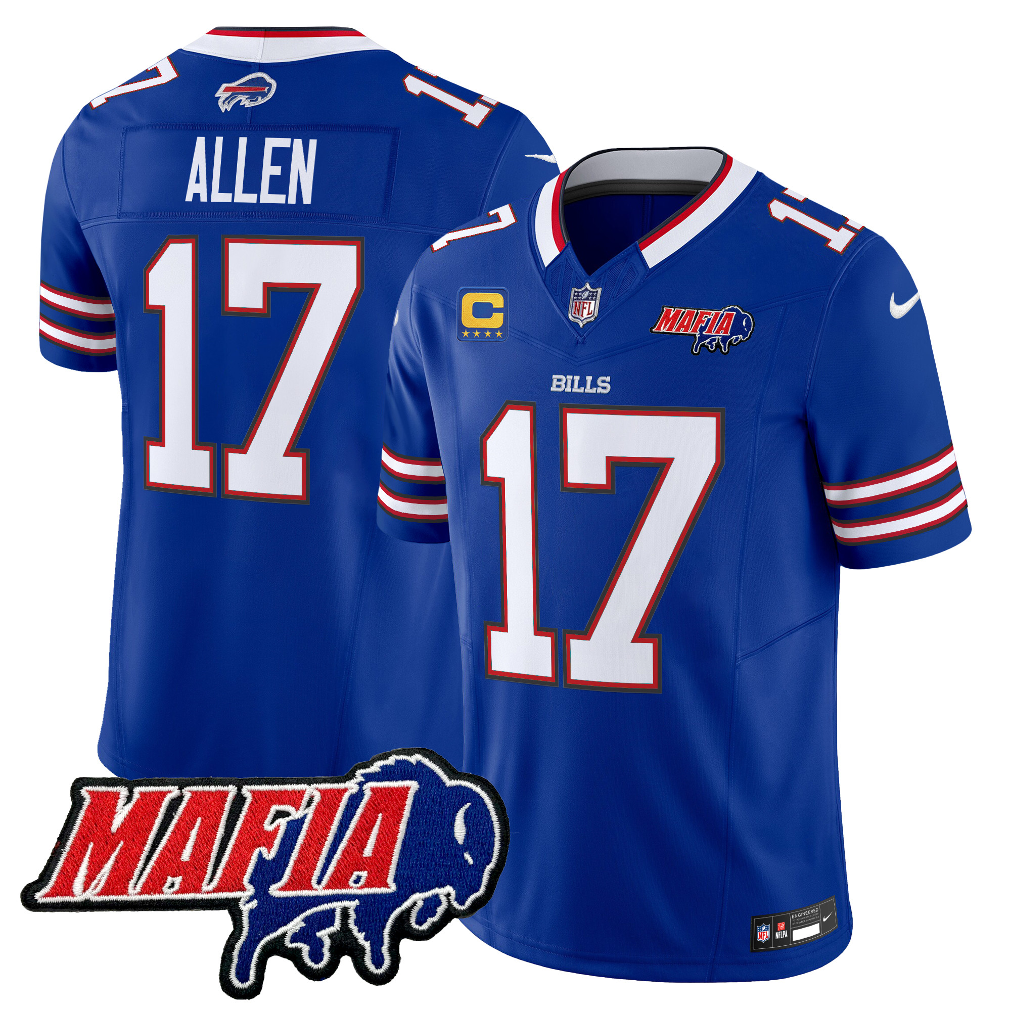 Men’s Buffalo Bills 2024 Buffalo Bills Mafia Patch Vapor Limited Jersey – All Stitched