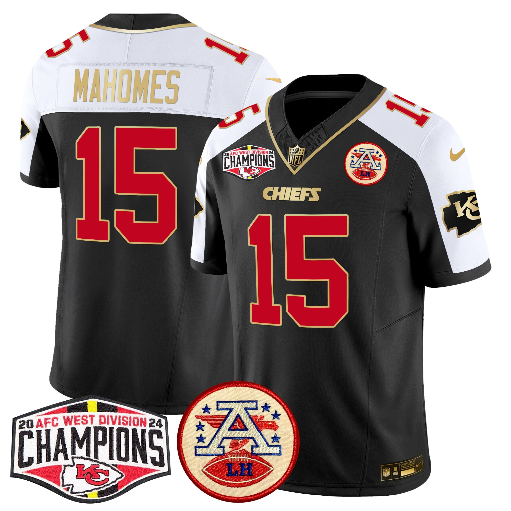 Men’s Chiefs 2024 AFC West Division Champions Patch Vapor Limited Jersey – All Stitched