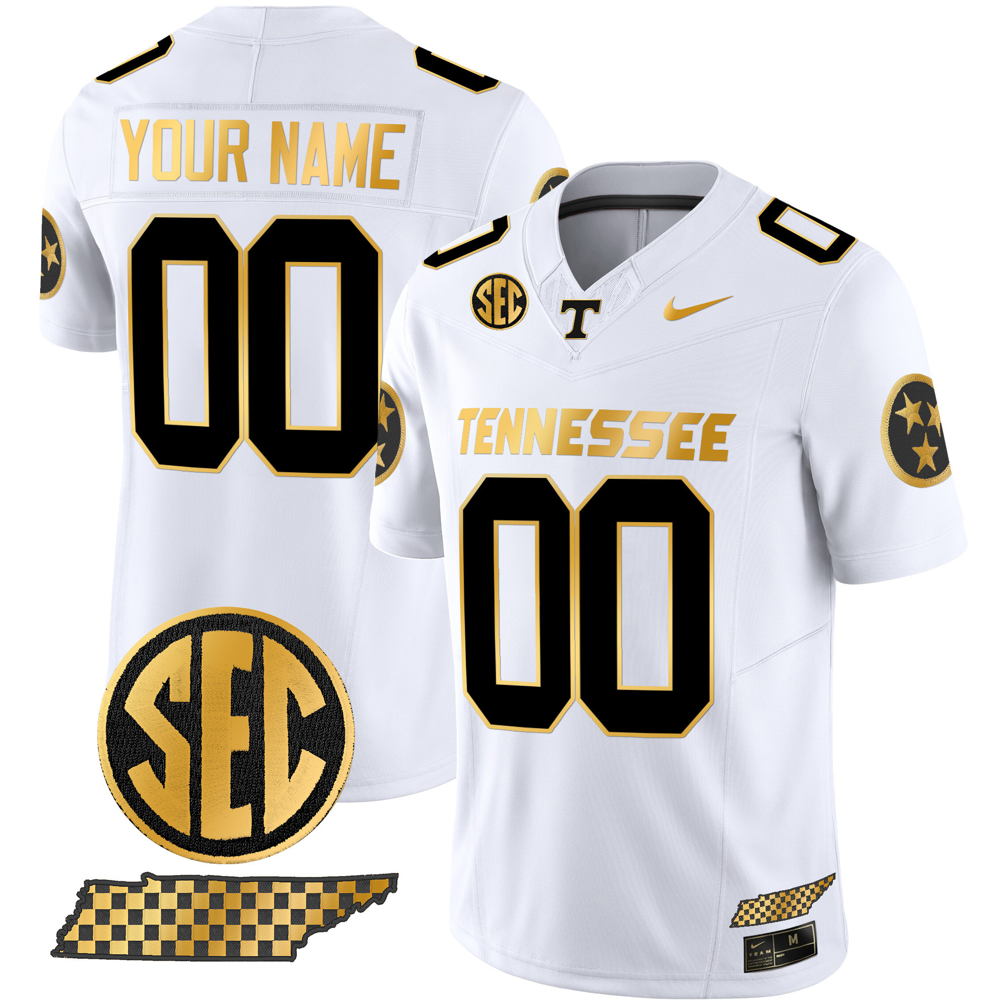 Tennessee Volunteers 2024 Gold Vapor Limited Custom Jersey – All Stitched