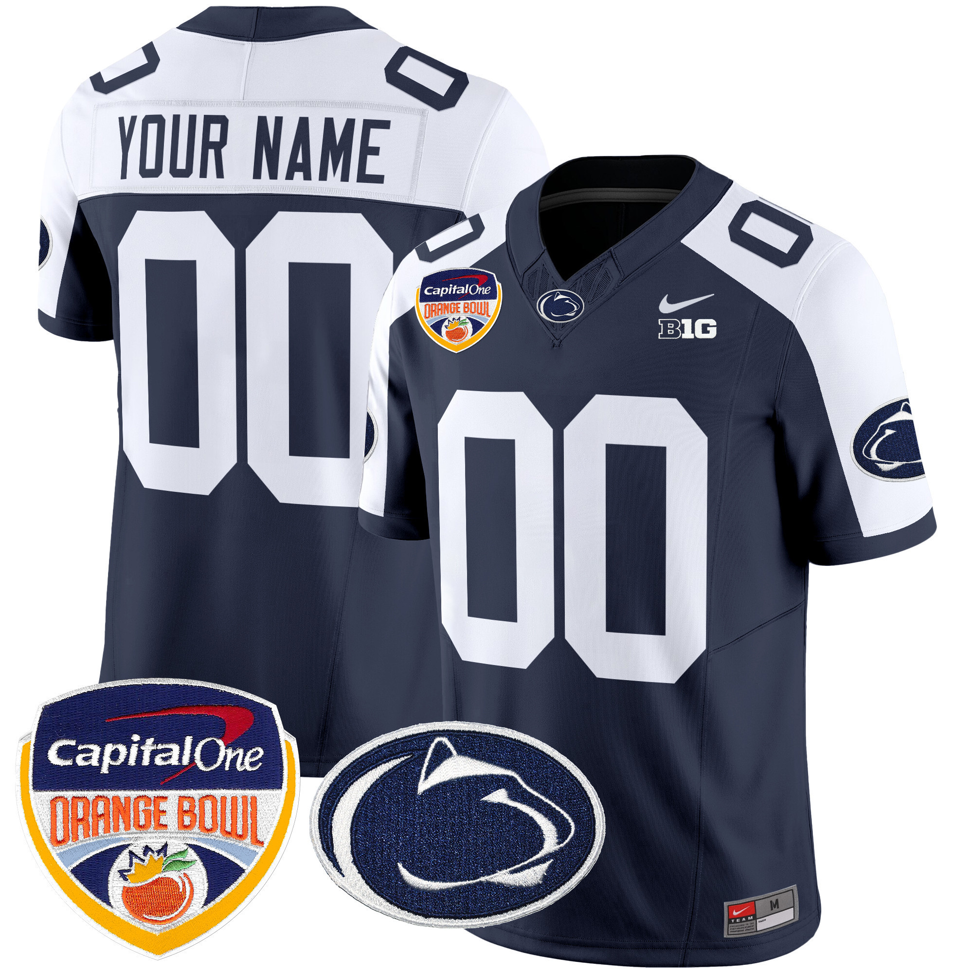 Penn State Nittany Lions Orange Bowl Patch Vapor Limited Custom Jersey V2 – All Stitched