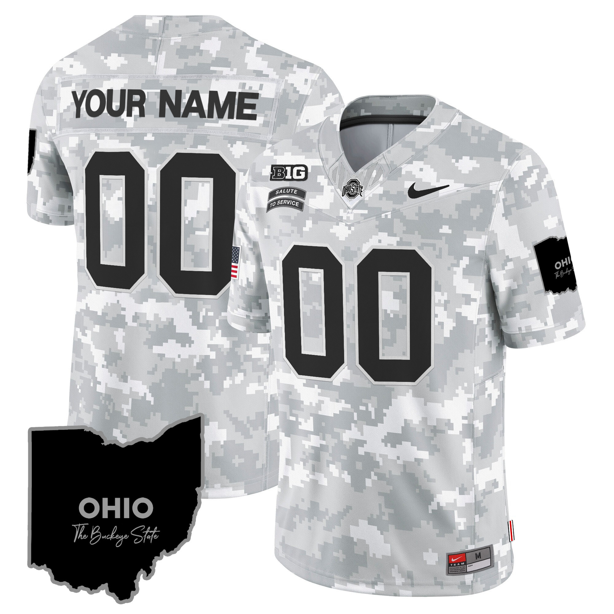 Ohio State Buckeyes 2024 Salute to Service Vapor Limited Custom Jersey – All Stitched