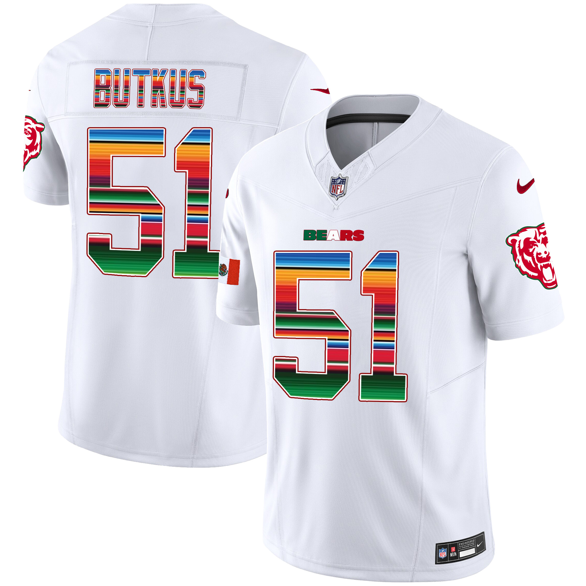 Dick Butkus Chicago Bears Mexico Vapor Jersey – All Stitched