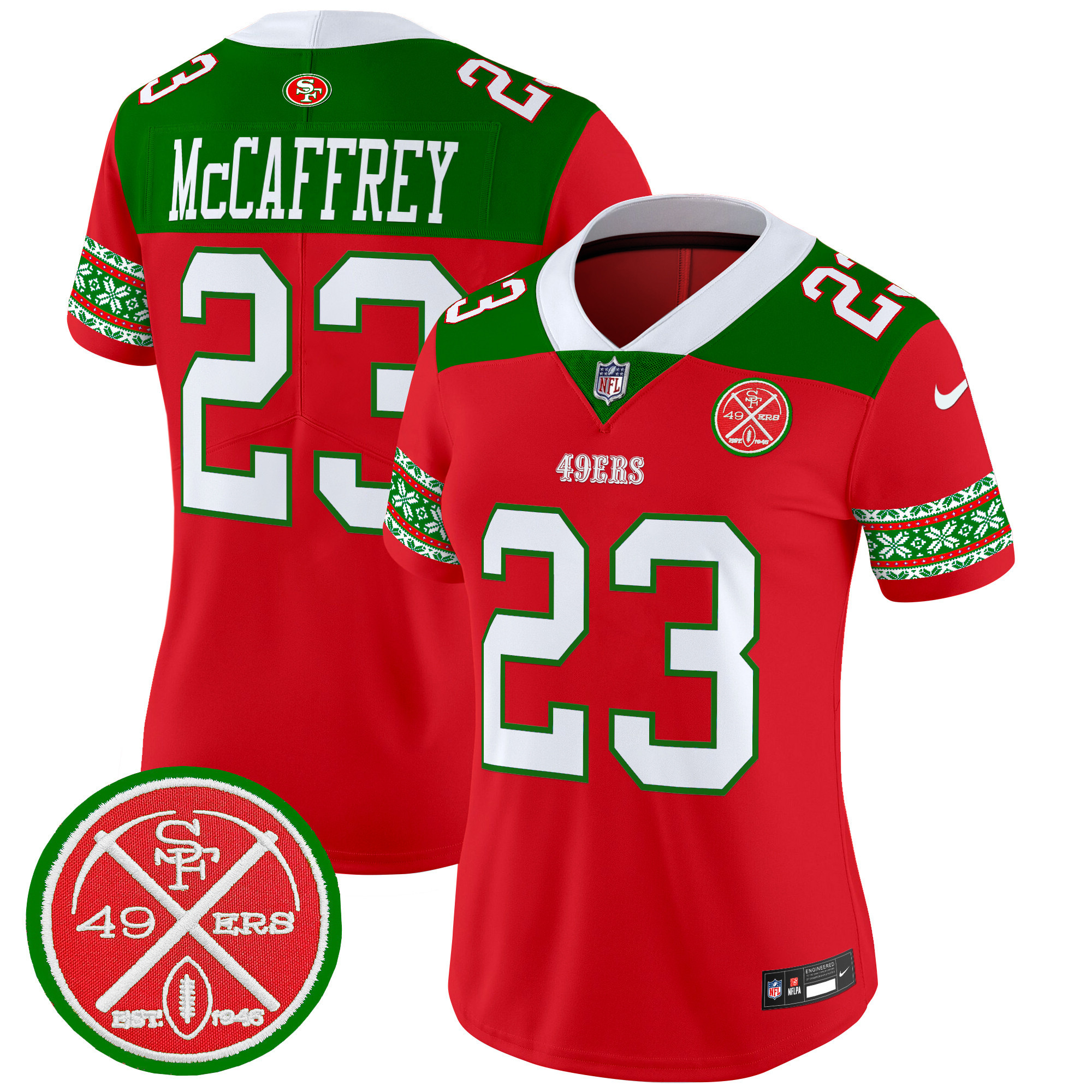 Women’s San Francisco 49ers 2024 Christmas Vapor Limited Jersey – All Stitched
