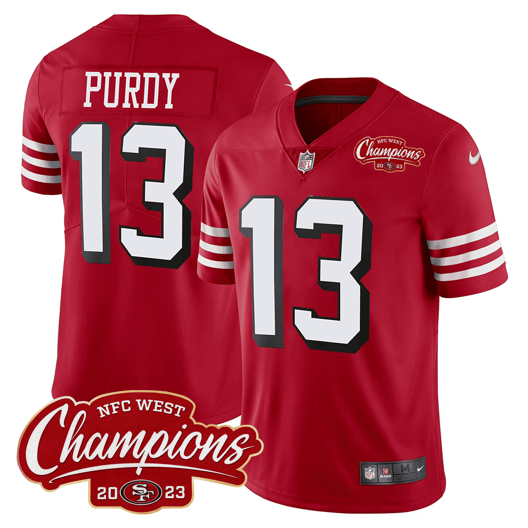 Men’s San Francisco 49ers 94 Throwback NFC West Champions Patch Jersey – All Stitched