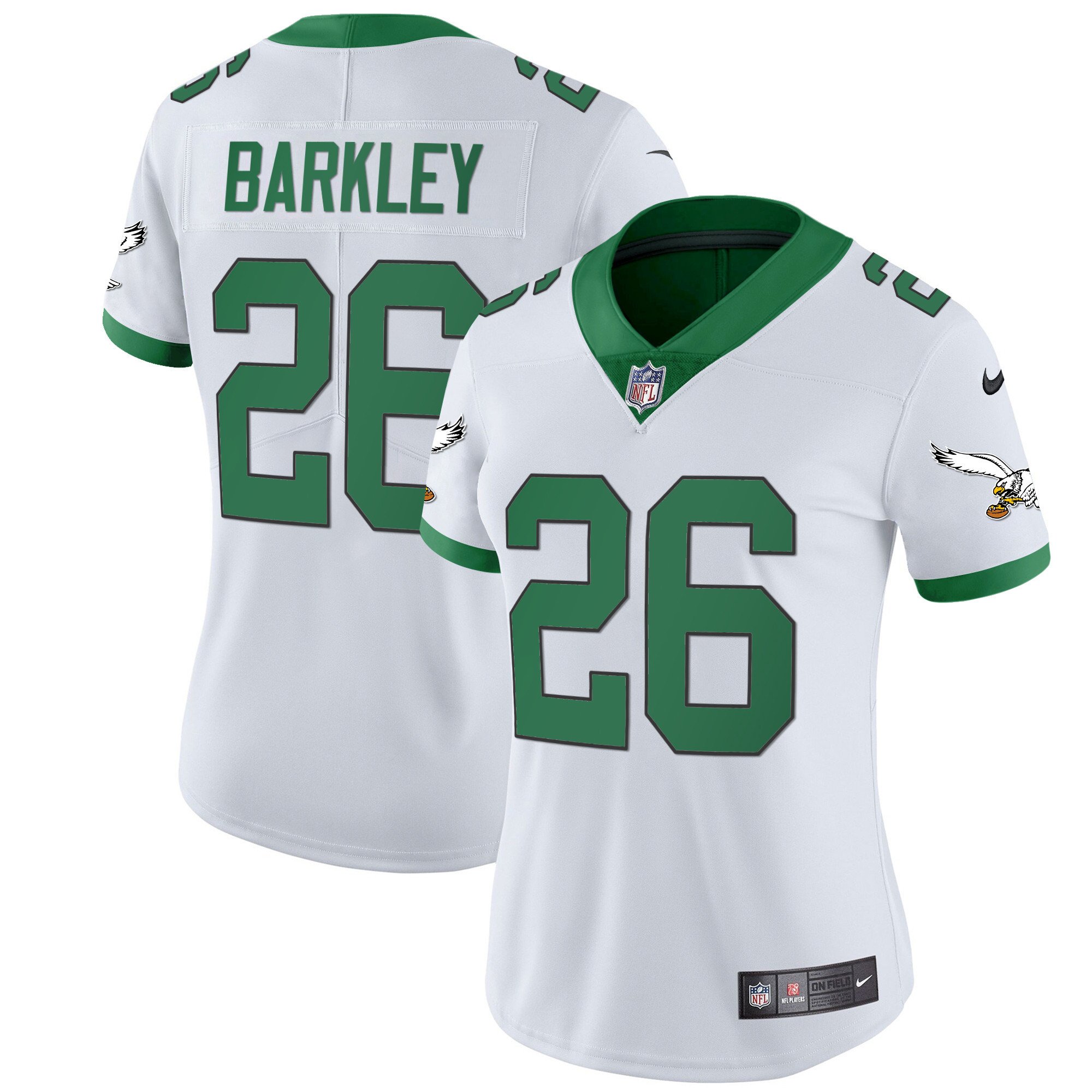 Women’s Philadelphia Eagles Throwback Kelly Vapor Limited Jersey V2 – All Stitched