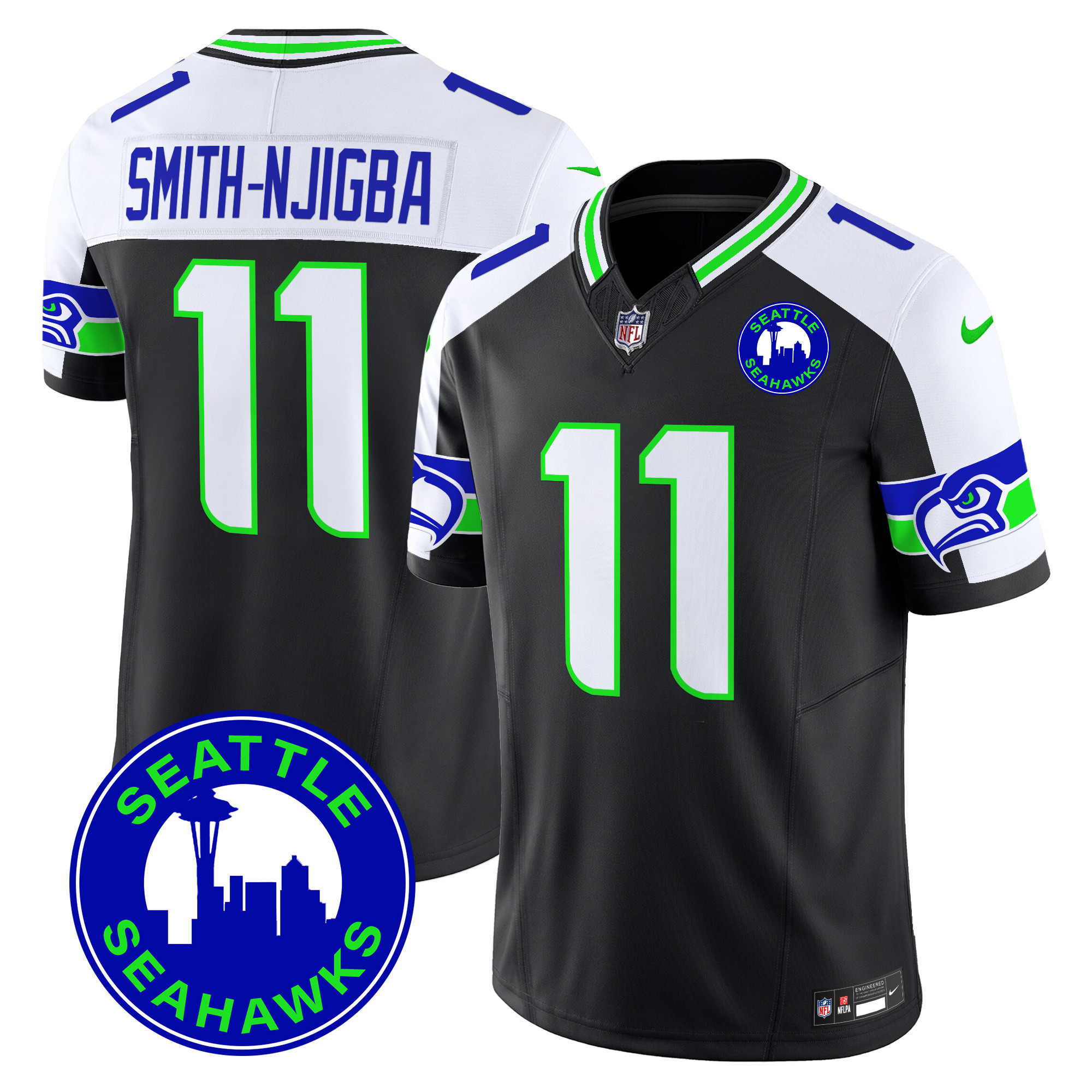 Men’s Seattle Seahawks 2024 Seattle City Patch Vapor Limited Jersey – All Stitched