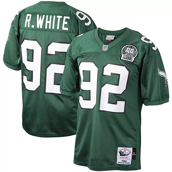 Reggie White Philadelphia Eagles Throwback Jerome Brown Patch Jersey – All Stitched