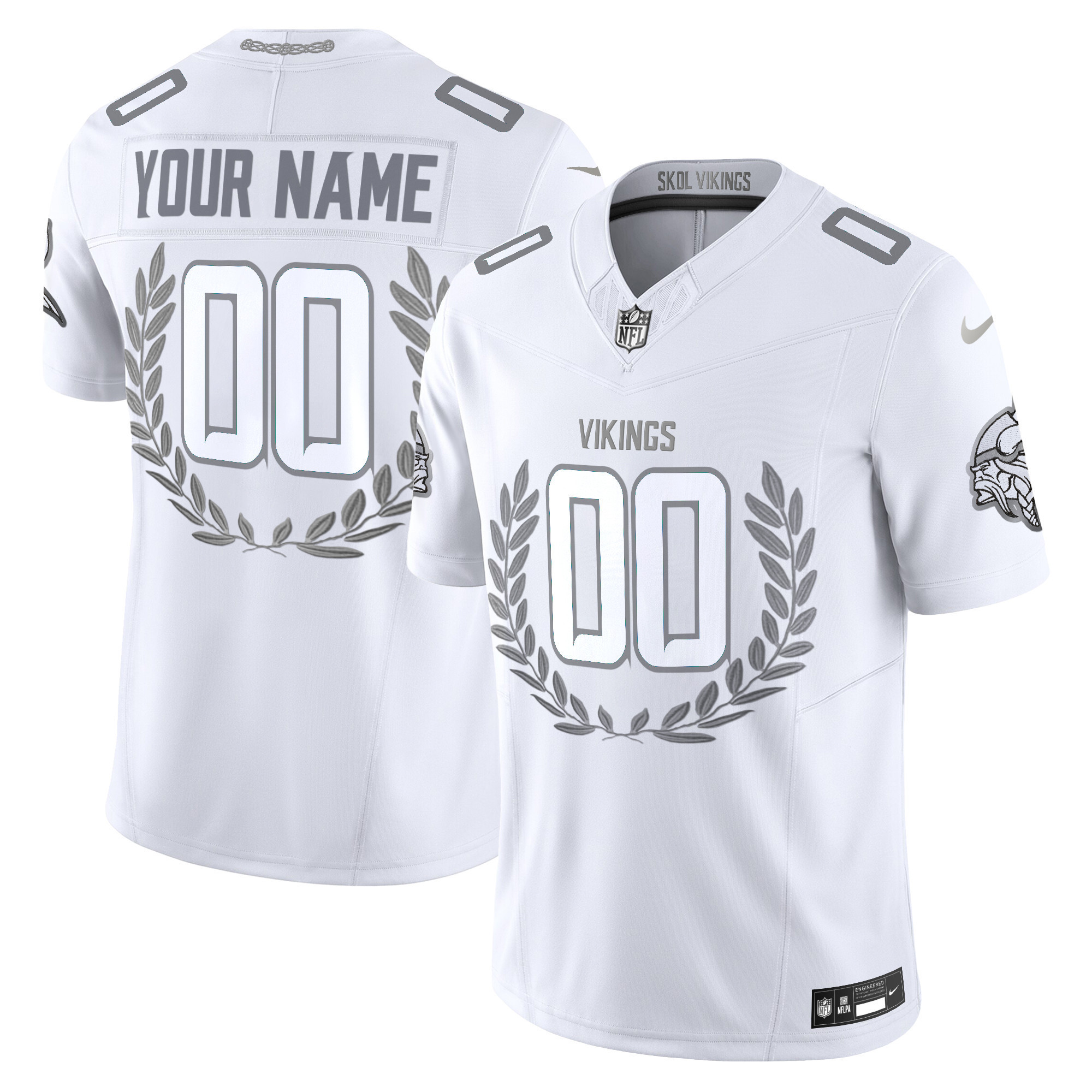 Minnesota Vikings Platinum MVP Vapor Limited Custom Jersey – All Stitched