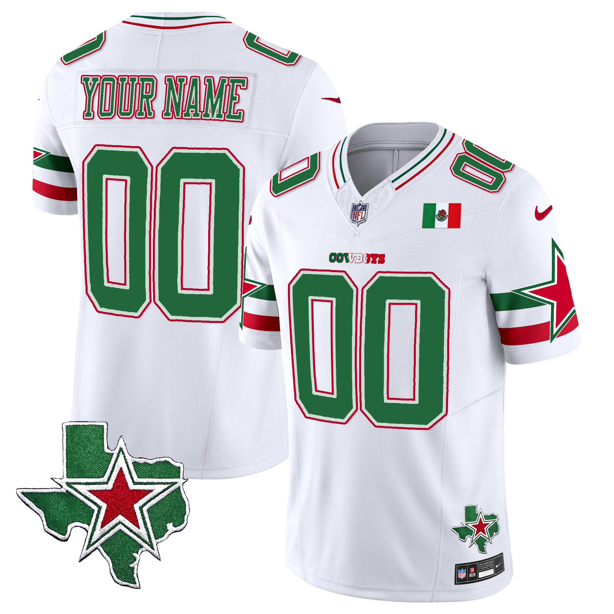 Dallas Cowboys 2024 Mexico Vapor Premier Limited Custom Jersey – All Stitched