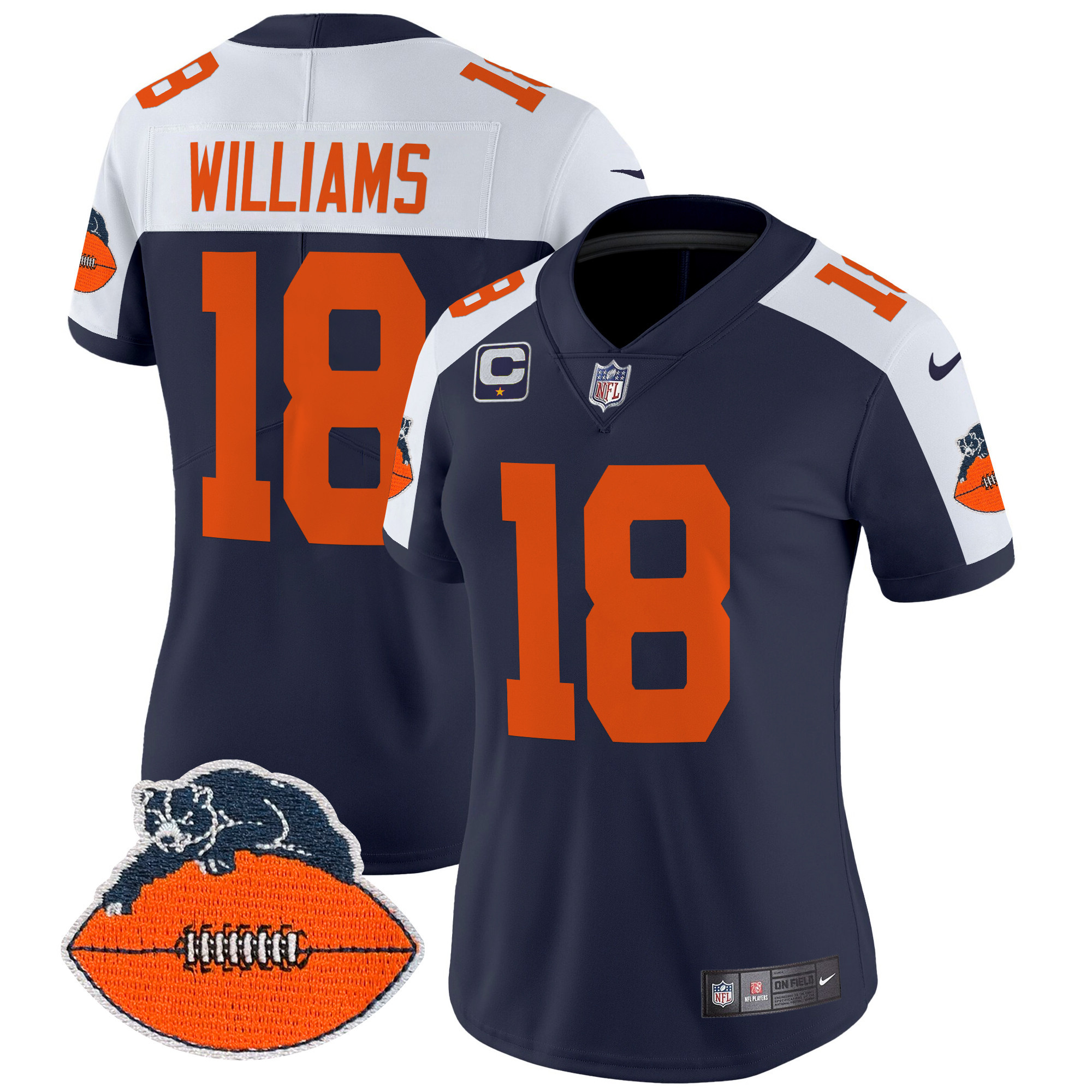Women’s Chicago Bears Throwback Vapor Limited Jersey – All Stitched