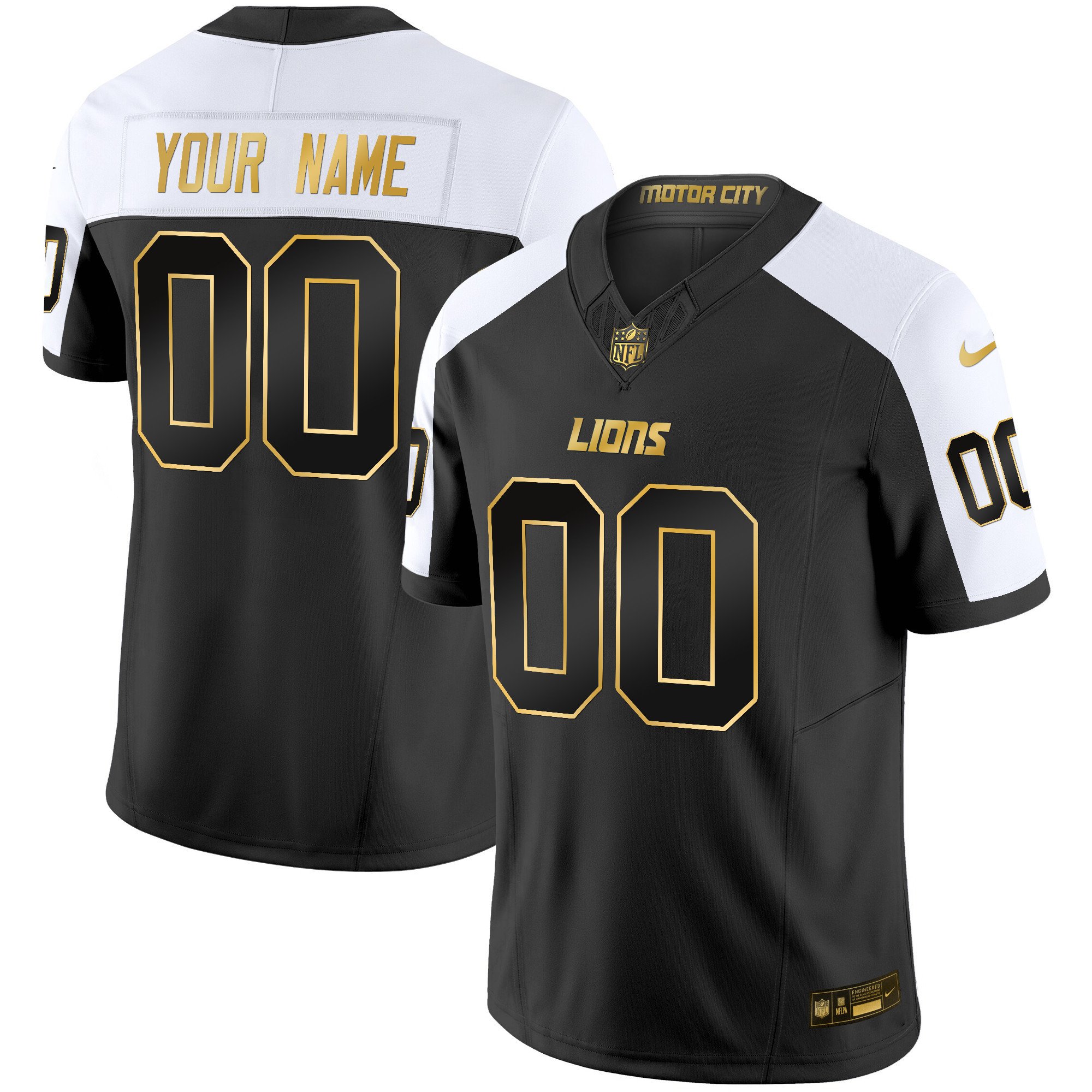 Detroit Lions 2024 Gold Vapor Limited Custom Jersey – All Stitched