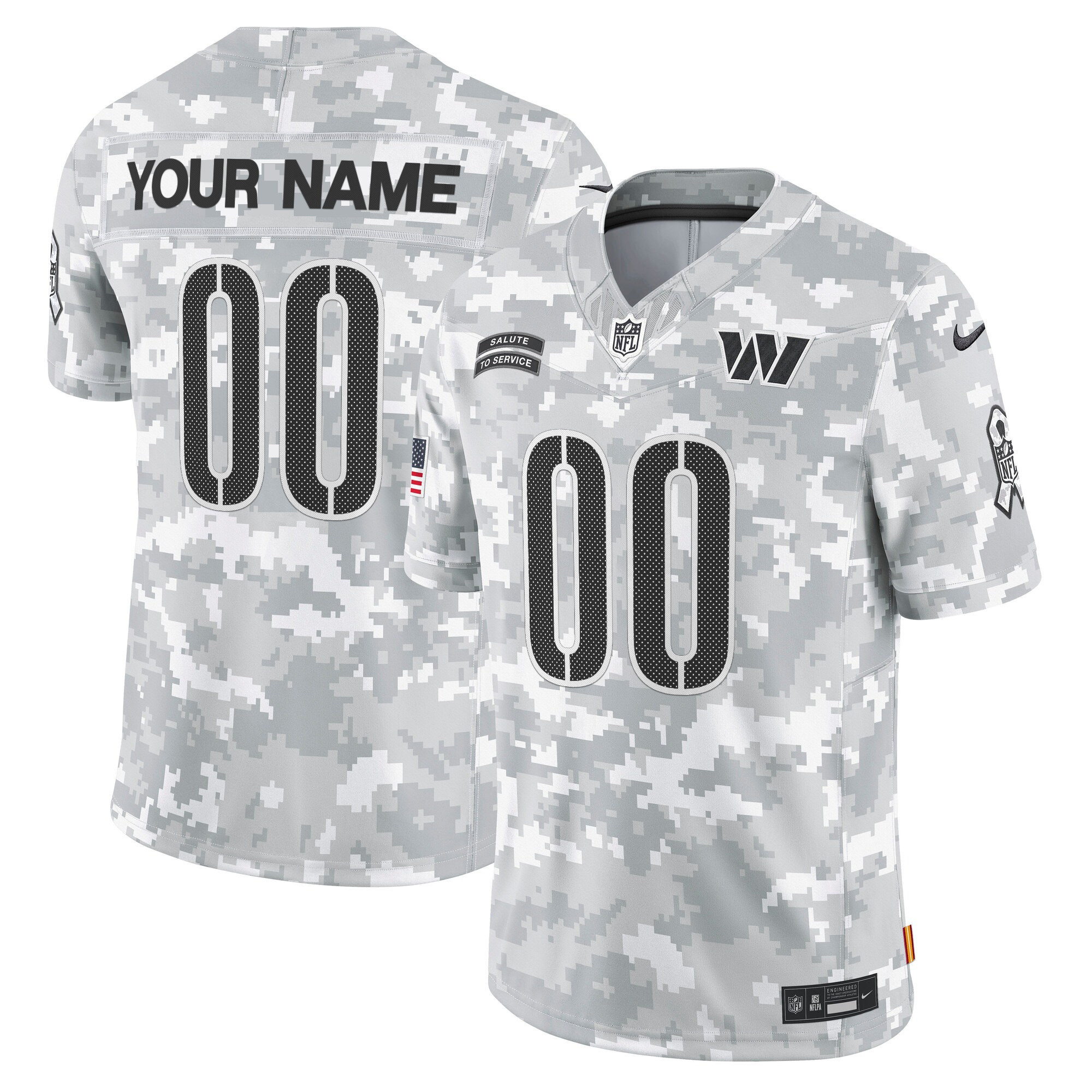 Washington Commanders 2024 Salute to Service Vapor Limited Custom Jersey – Arctic Camo – All Stitched