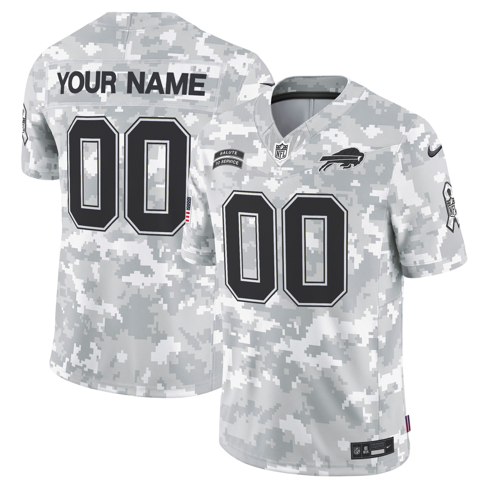 Buffalo Bills 2024 Salute to Service Vapor Limited Custom Jersey – Arctic Camo – All Stitched