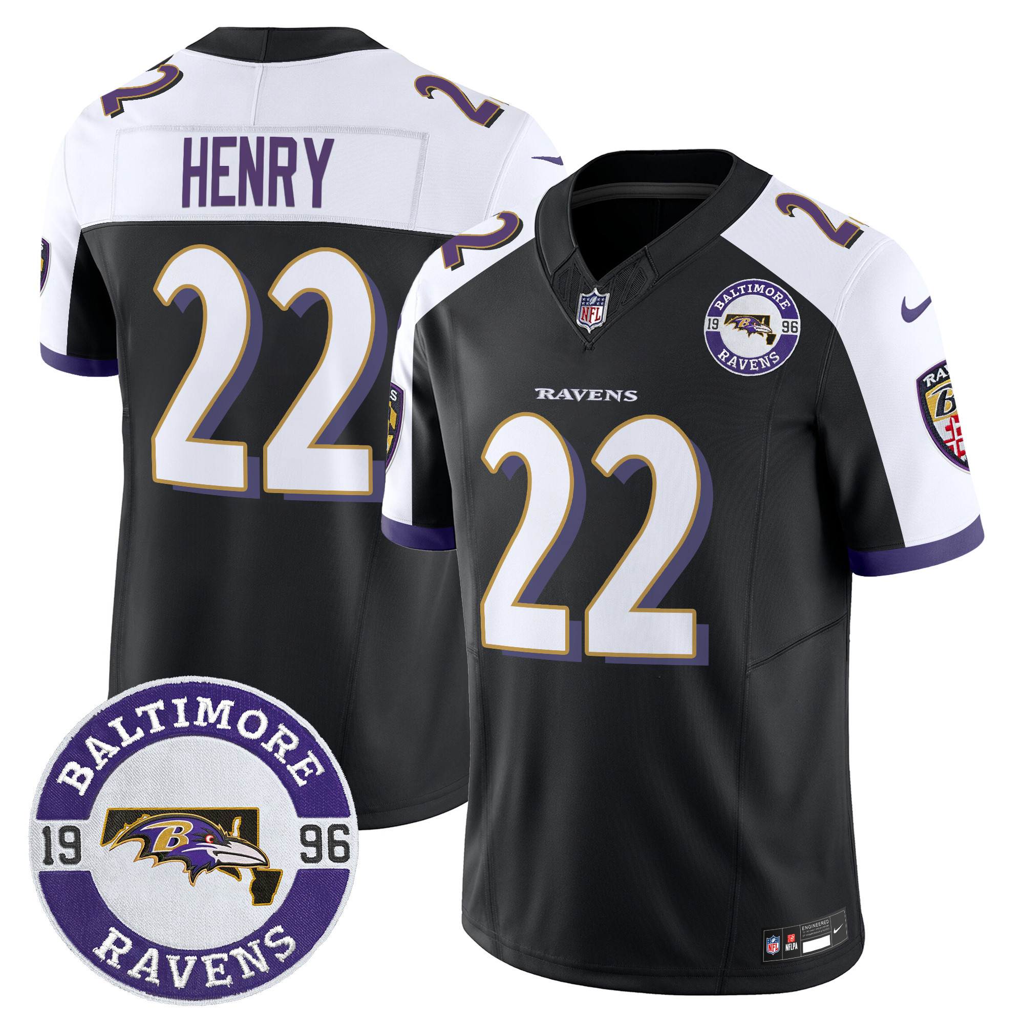 Youth’s Ravens 2024 Vapor Limited Jersey – Est. 1996 Patch – All Stitched