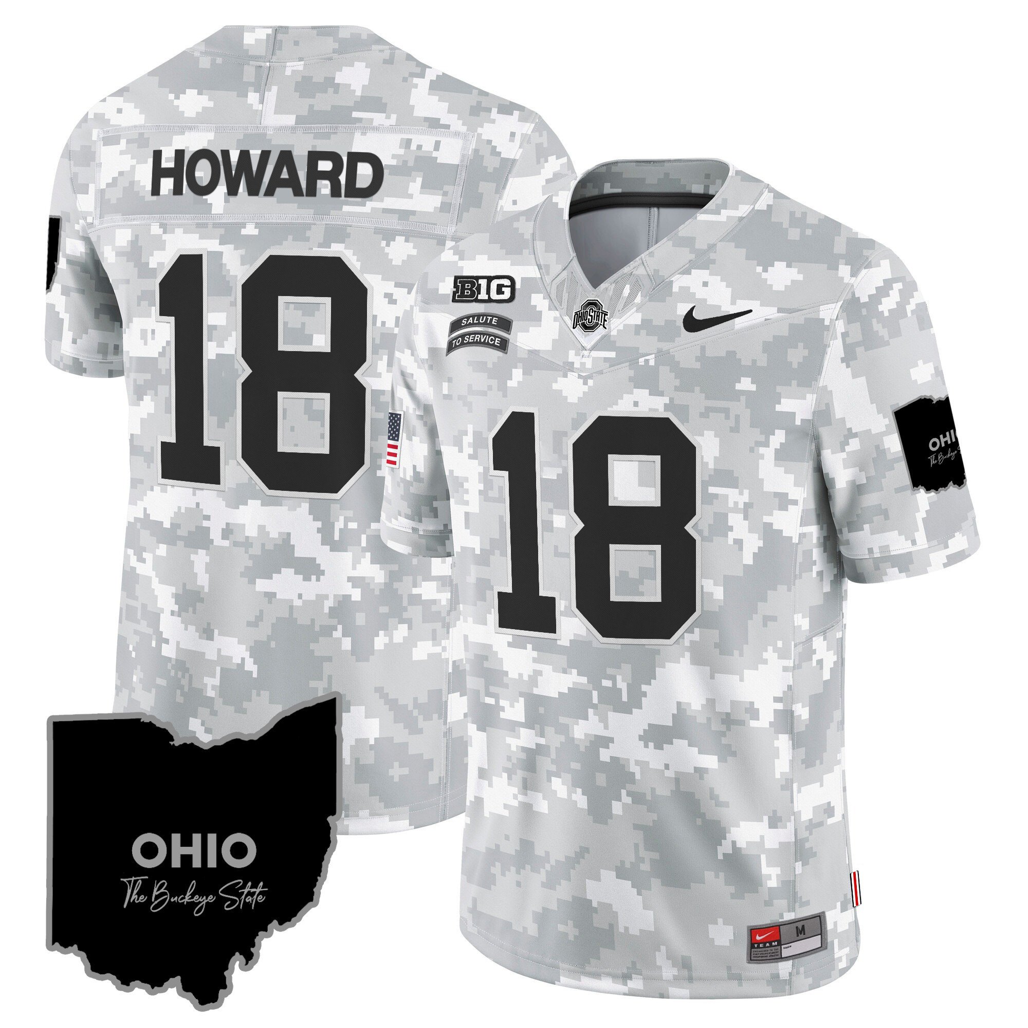 Men’s Ohio State Buckeyes 2024 Salute to Service Vapor Limited Jersey – All Stitched