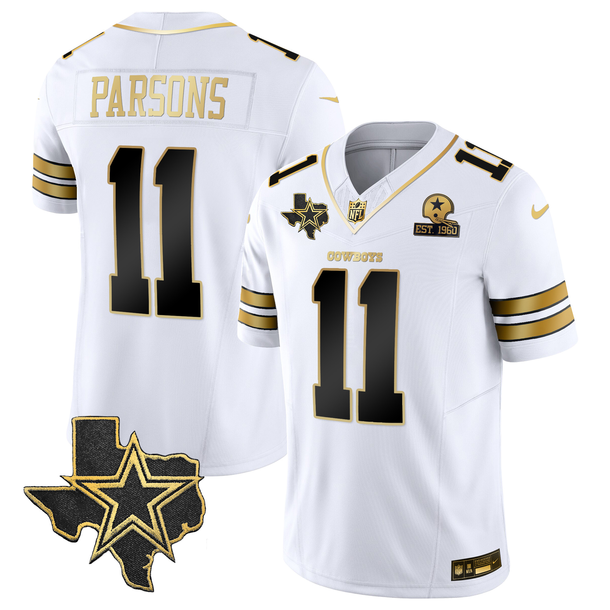 Men’s Dallas Cowboys Vapor Gold Jersey V2 – All Stitched