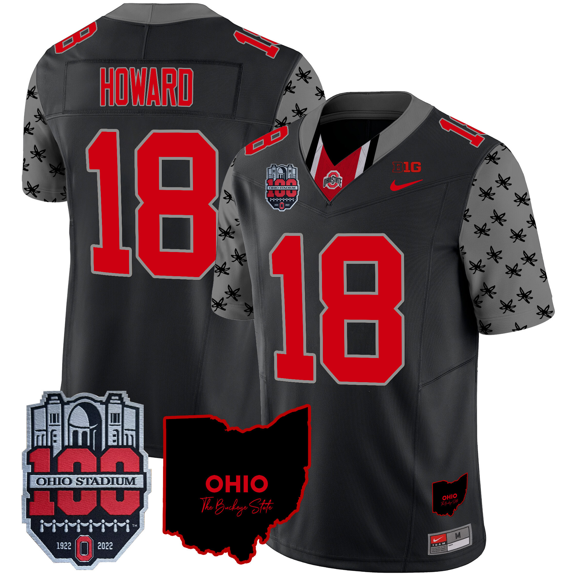 Men’s Ohio State Buckeyes 100th Anniversary Patch Vapor Limited Jersey – All Stitched