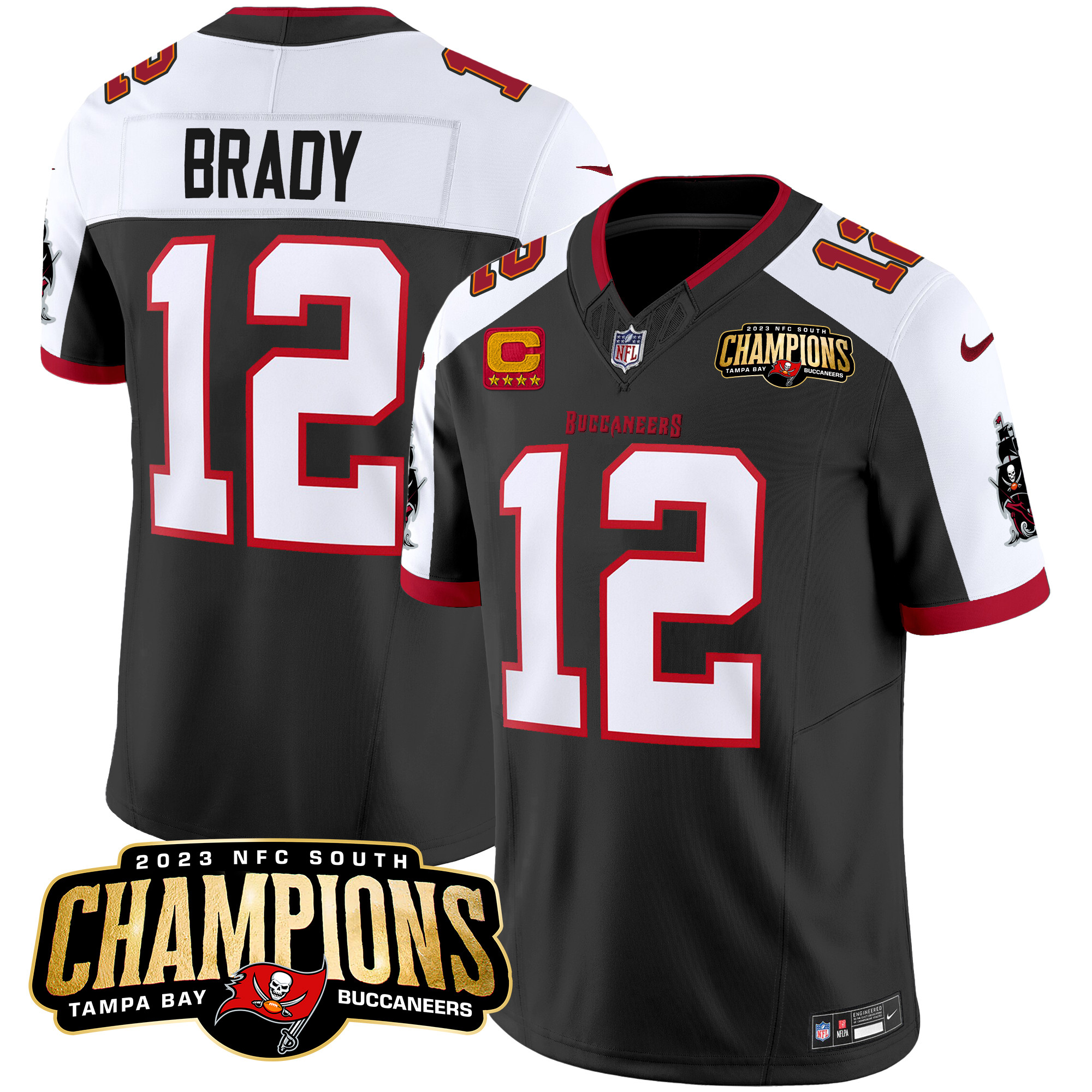 Men’s Tampa Bay Buccaneers 2023 NFC South Champions Patch Vapor Jersey – All Stitched