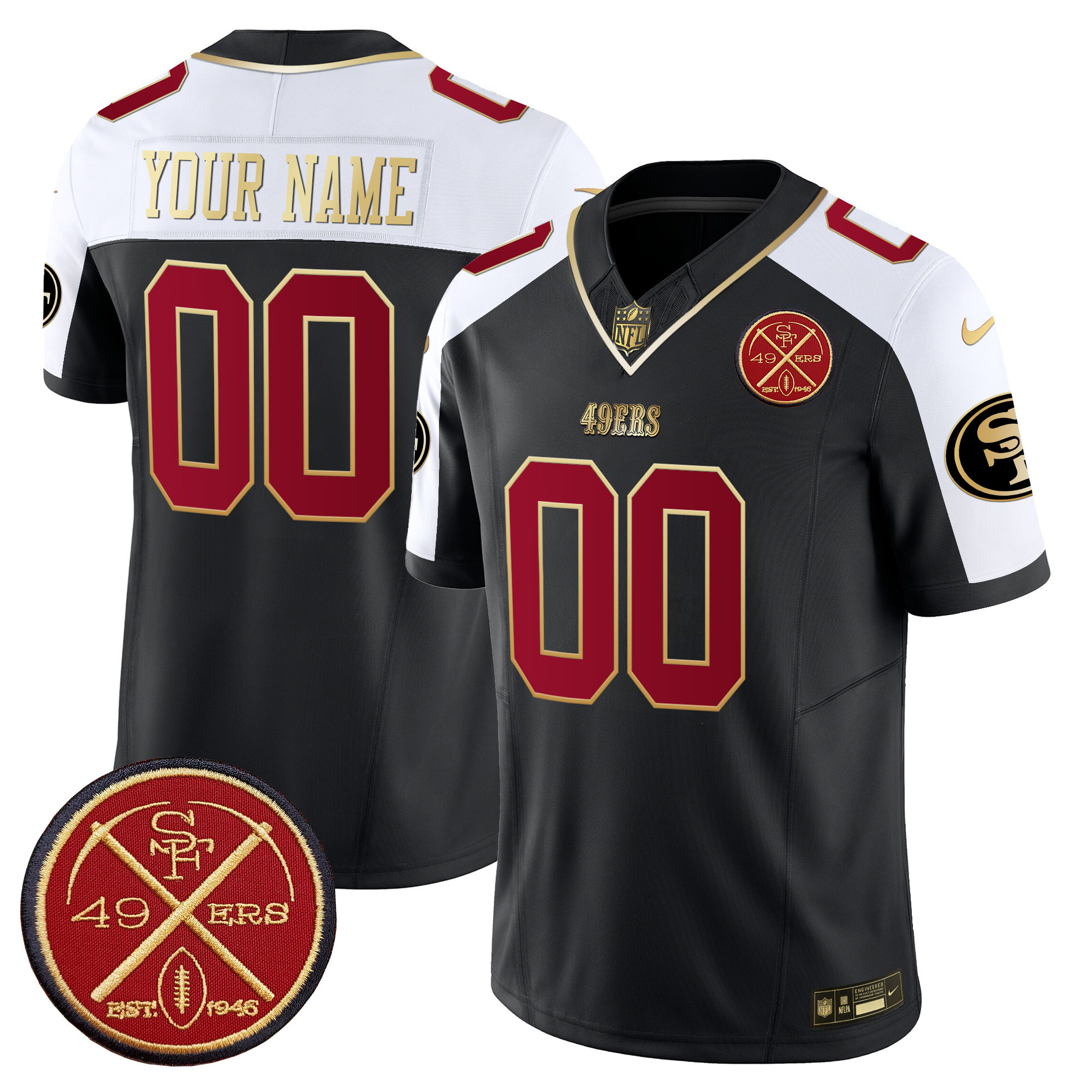San Francisco 49ers Est.1946 Patch Vapor Limited Custom Jersey – All Stitched