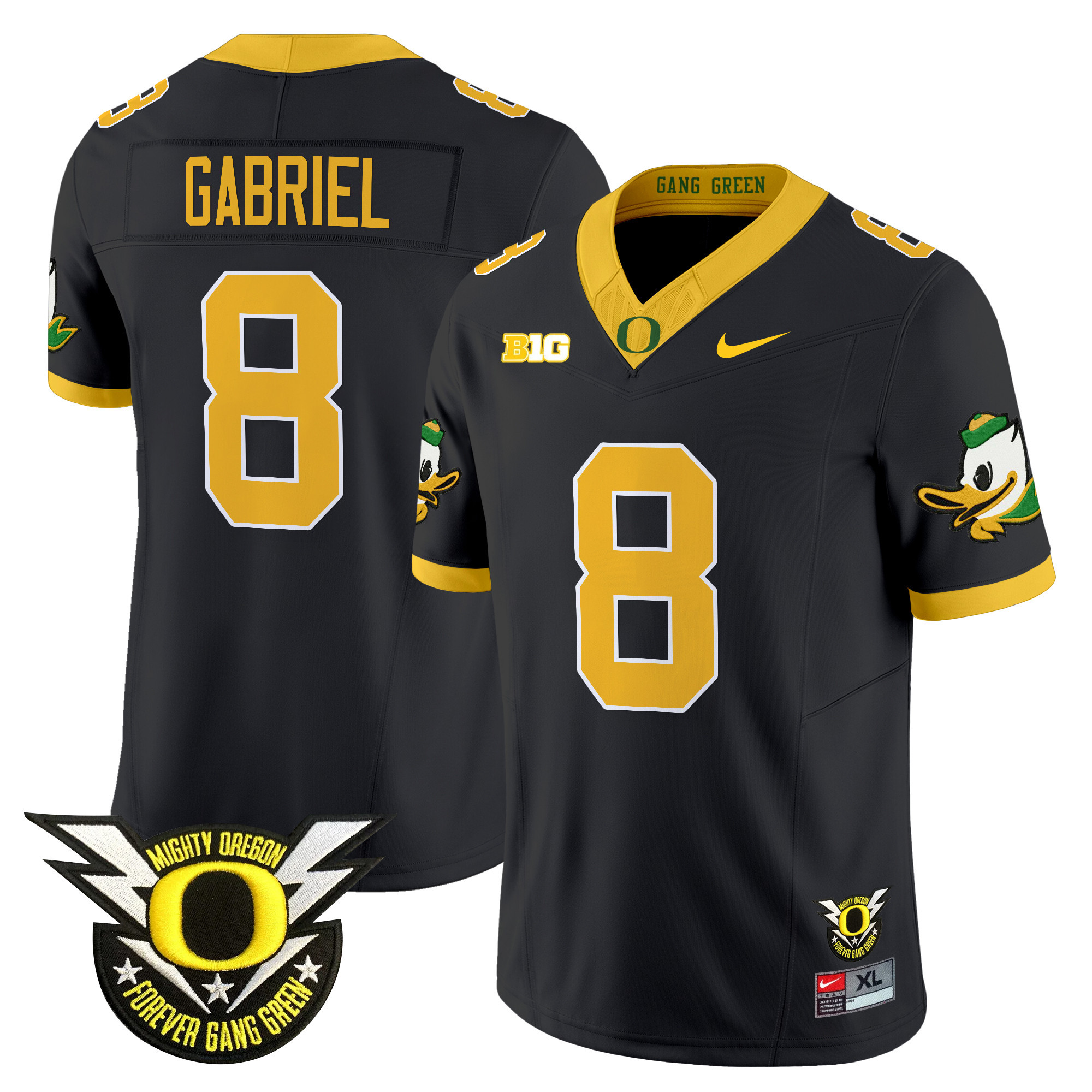 Men’s Oregon Ducks 2024 BIG & Forever Gang Green Patch Vapor Limited Jersey – All Stitched
