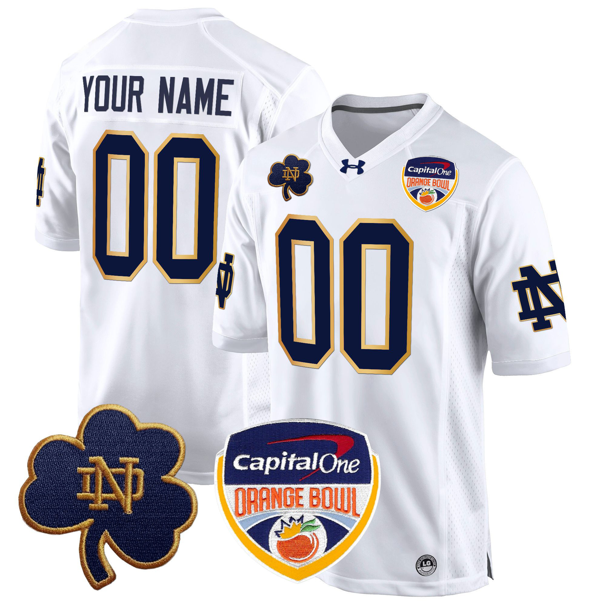 Notre Dame Fighting Irish 2024 Orange Bowl Patch Game Custom Jersey – All Stitched