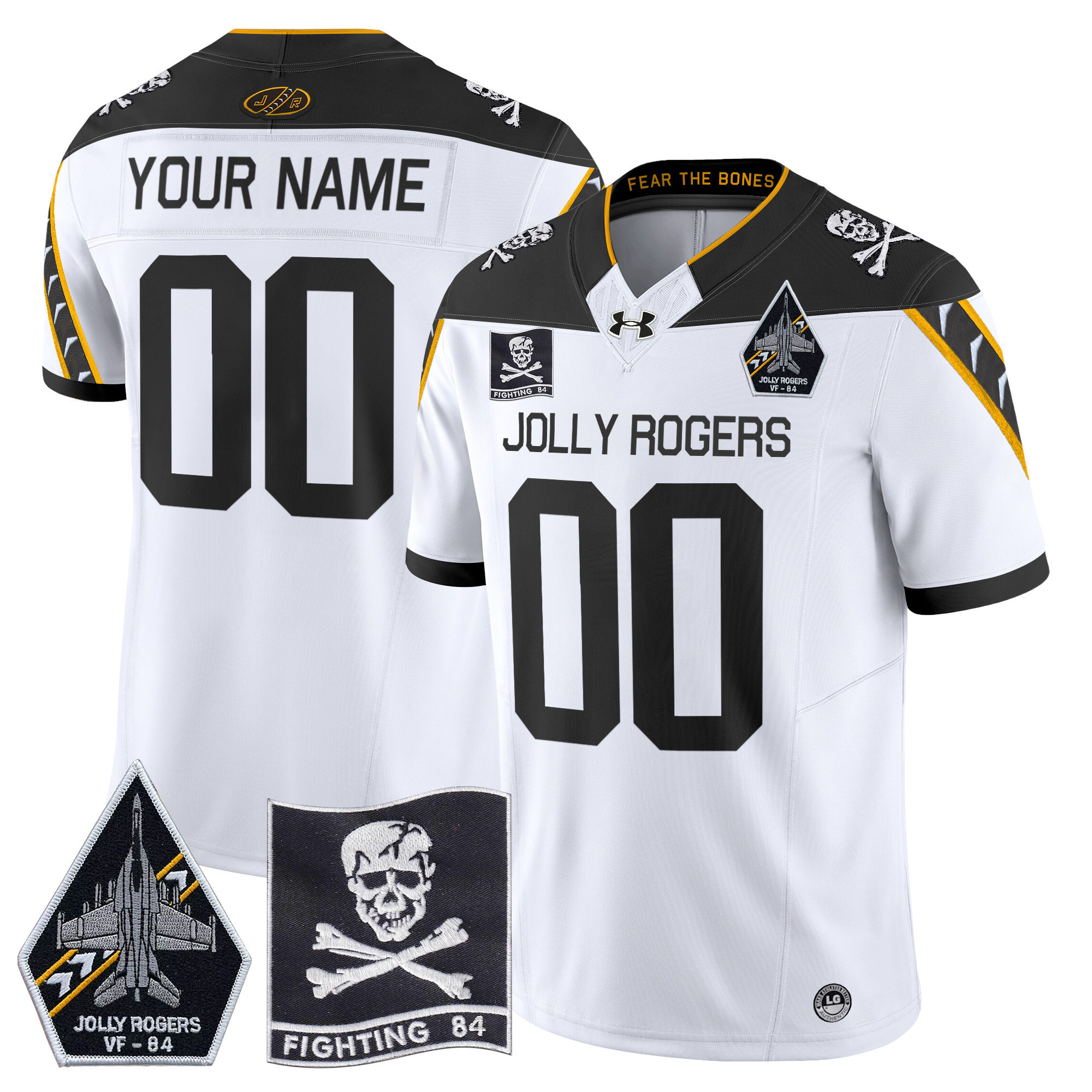 Navy Midshipmen 2024 Jolly Rogers VF-84 Patch Vapor Limited Custom Jersey – All Stitched