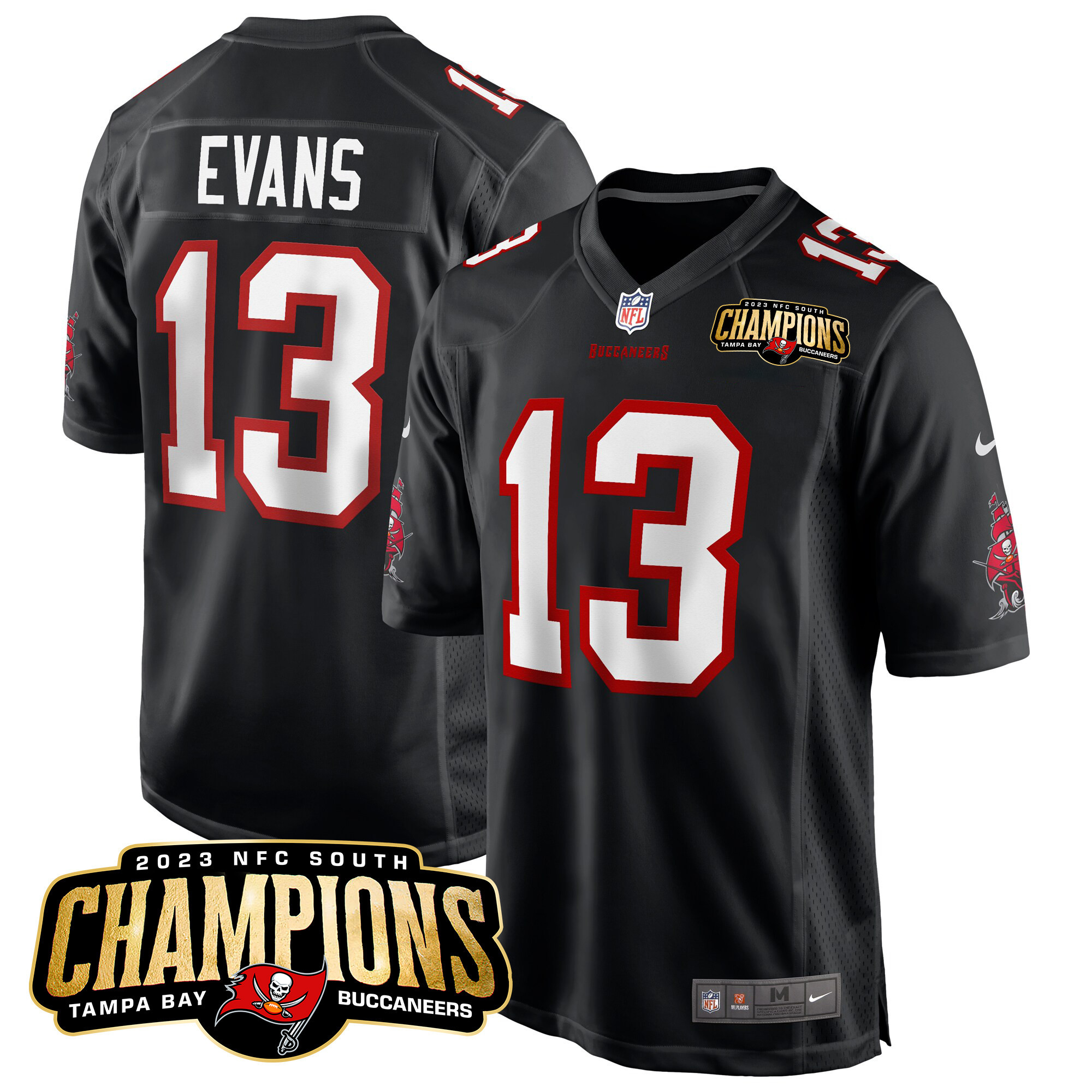 Men’s Tampa Bay Buccaneers 2023 NFC South Champions Patch Game Jersey – All Stitched