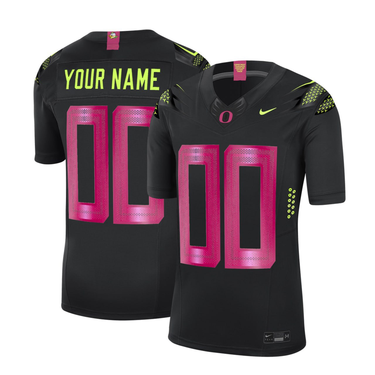 Oregon Ducks Breast Cancer Awareness Black Custom Jersey – All Stitched