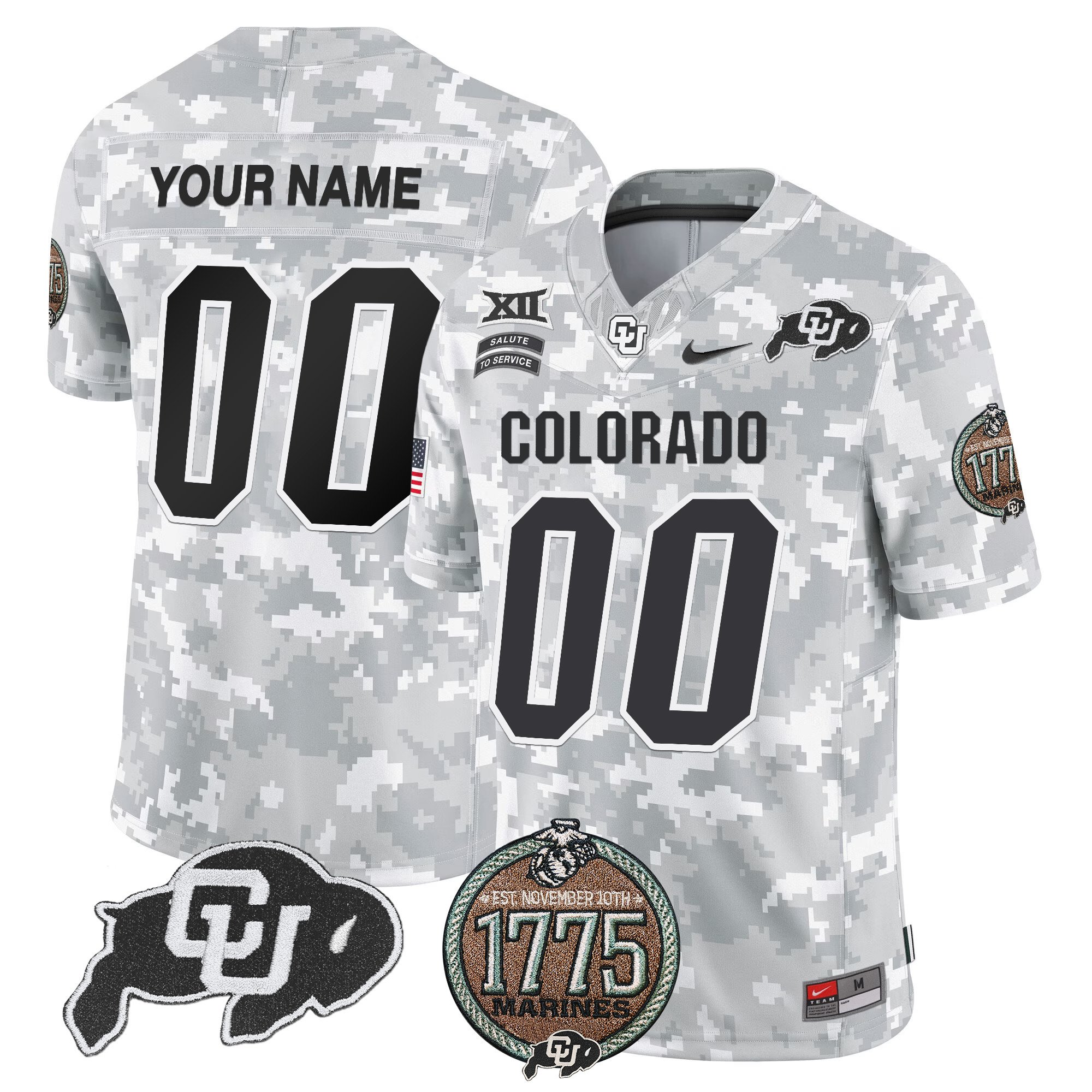 Buffaloes 2024 Salute to Service Establishment Year Patch Vapor Limited Custom Jersey – All Stitched
