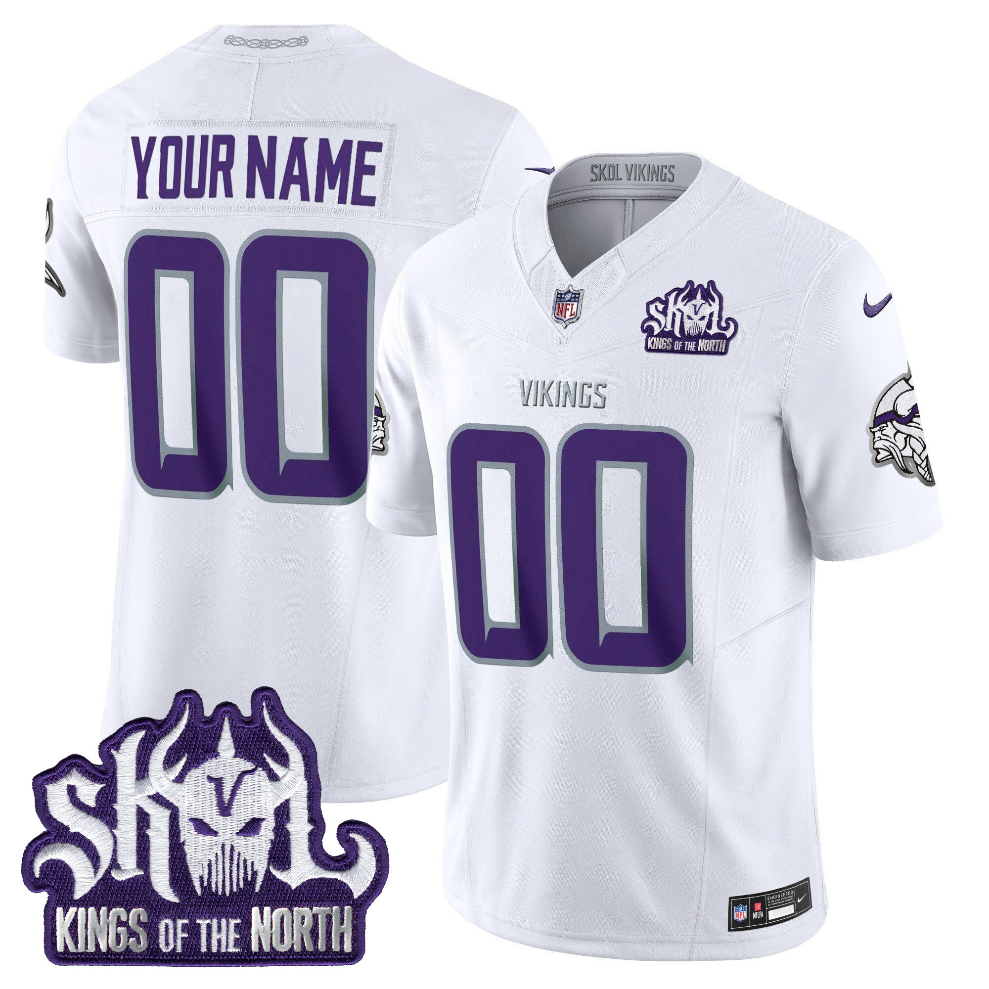 Minnesota Vikings 2024 Winter Warrior Skol Patch Vapor Limited Custom Jersey – All Stitched