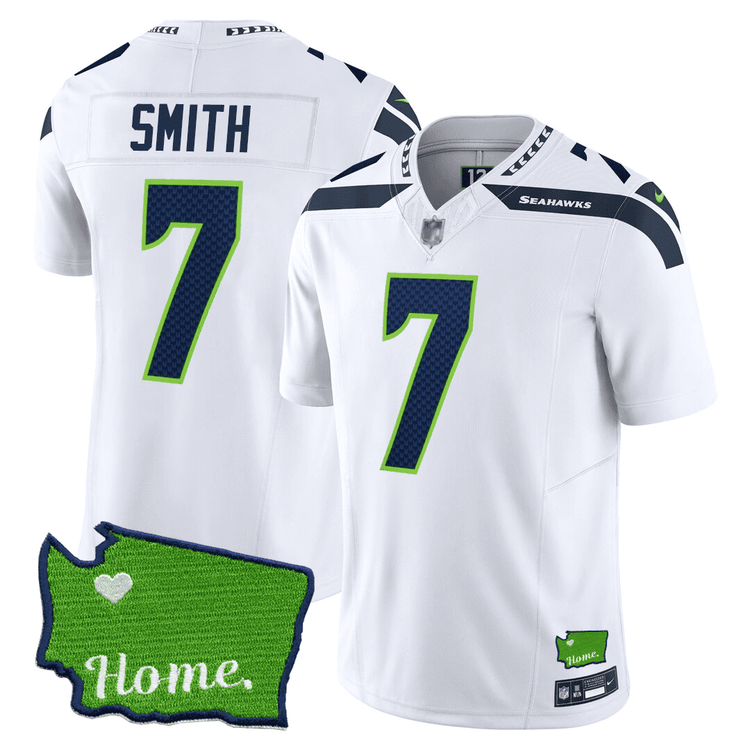 Men’s Seattle Seahawks Washington Home Patch Jersey – All Stitched