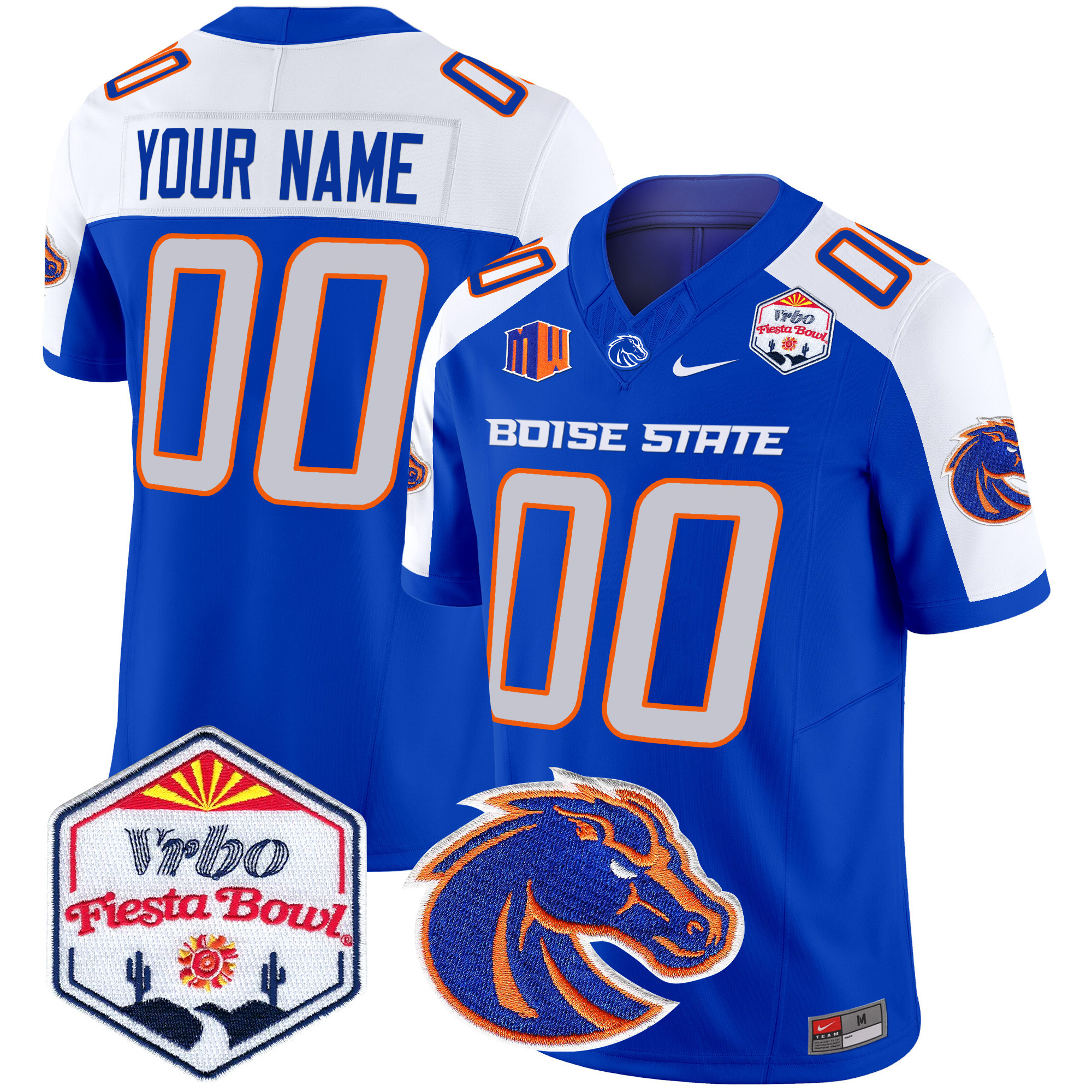 Boise State Broncos 2024 The Fiesta Bowl Patch Vapor Limited Custom Jersey – All Stitched