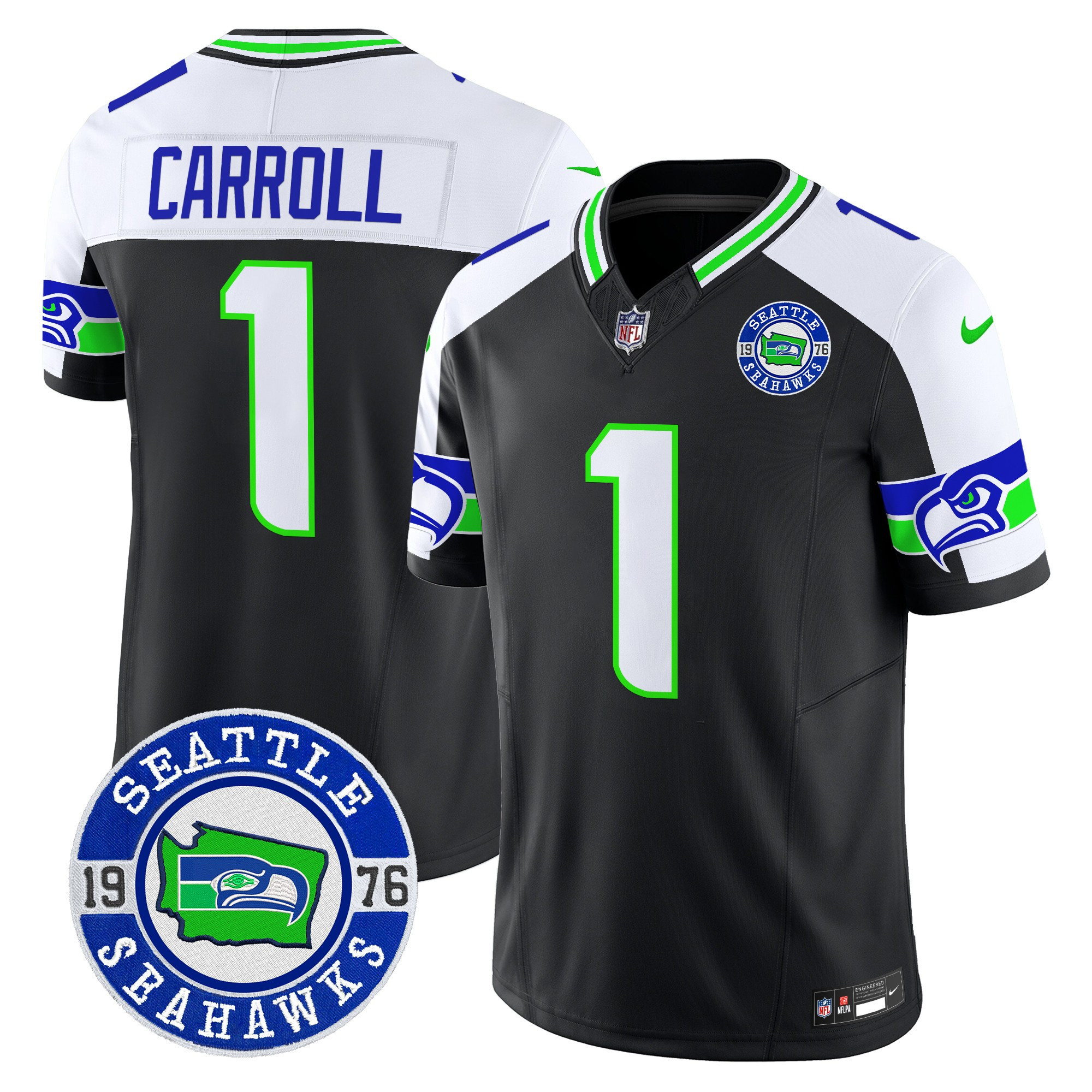 Men’s Seahawks 2024 Seattle Est. 1976 Patch Vapor Limited Jersey – All Stitched