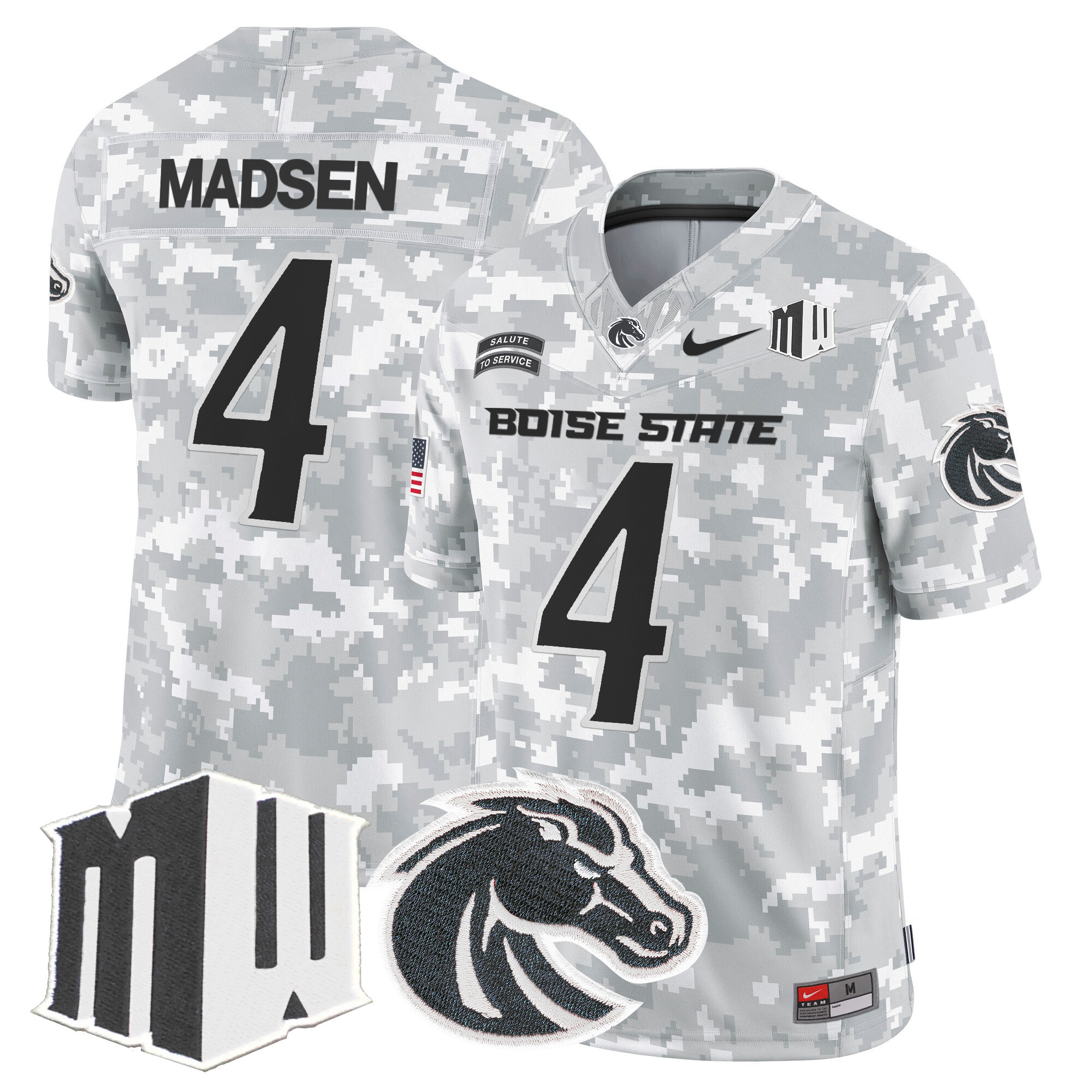 Boise State Broncos 2024 Salute to Service Vapor Limited Jersey – Arctic Camo – All Stitched