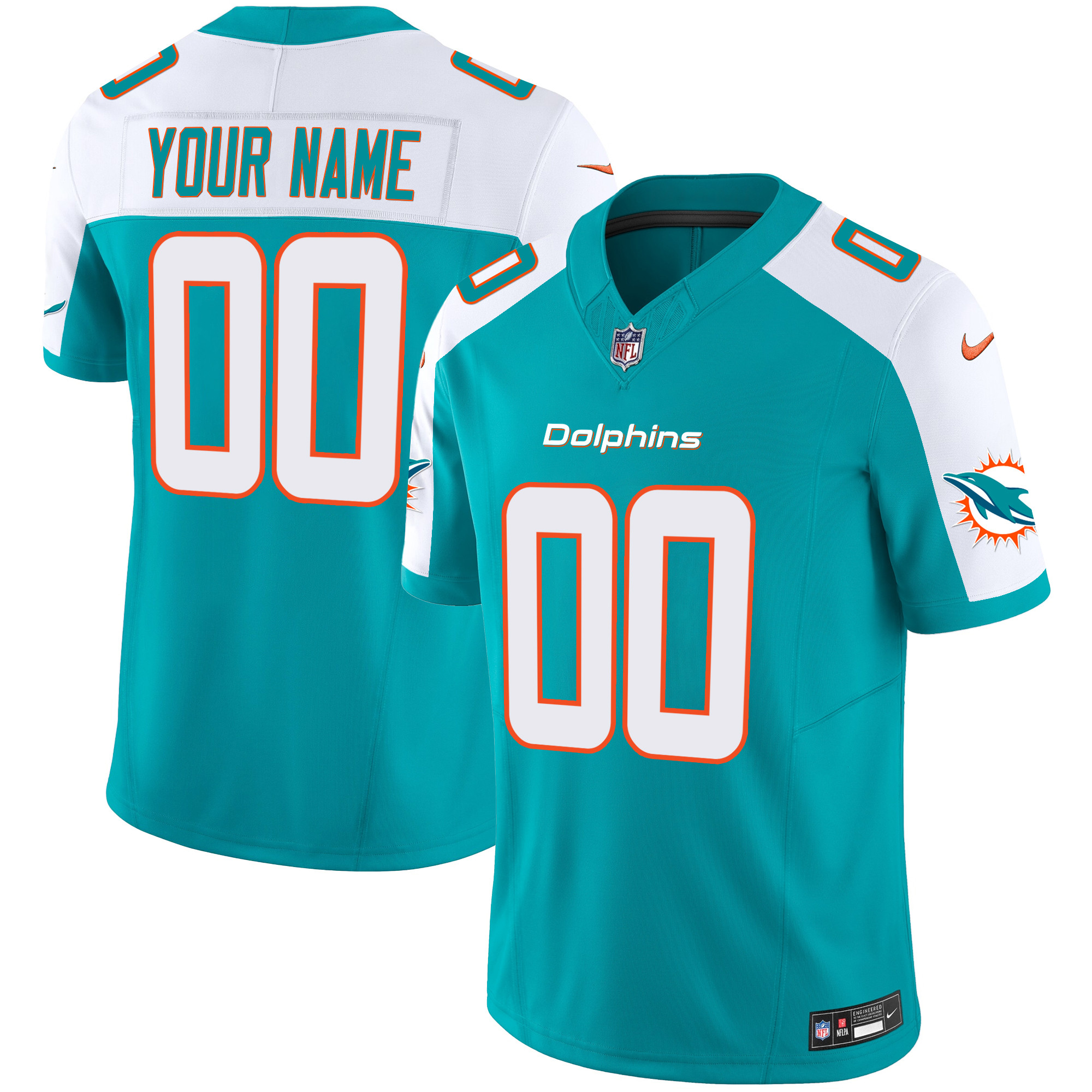 Miami Dolphins Vapor Limited Custom Jersey V2 – All Stitched