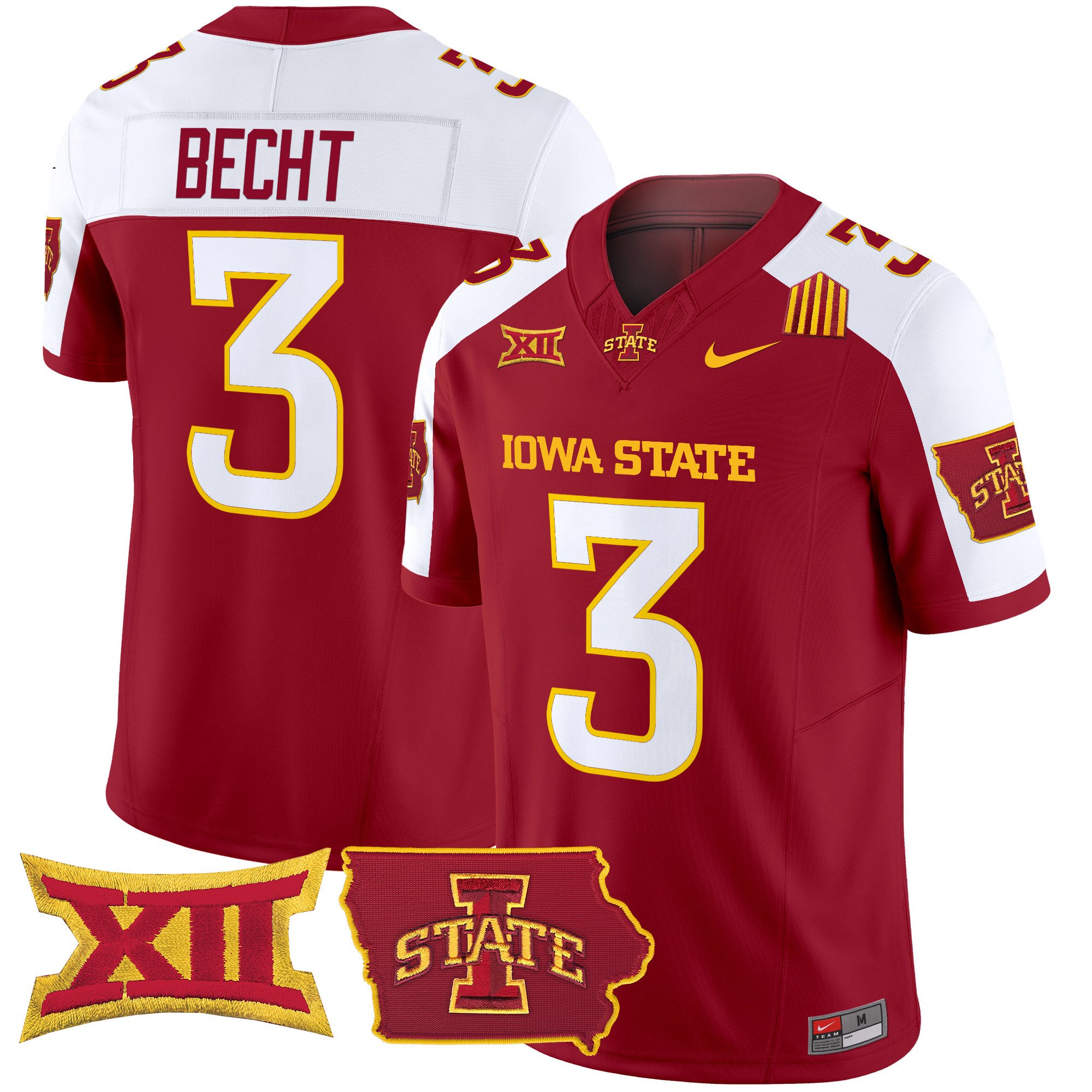Men’s Iowa State Cyclones 2024 Home Patch Vapor Limited Jersey – All Stitched
